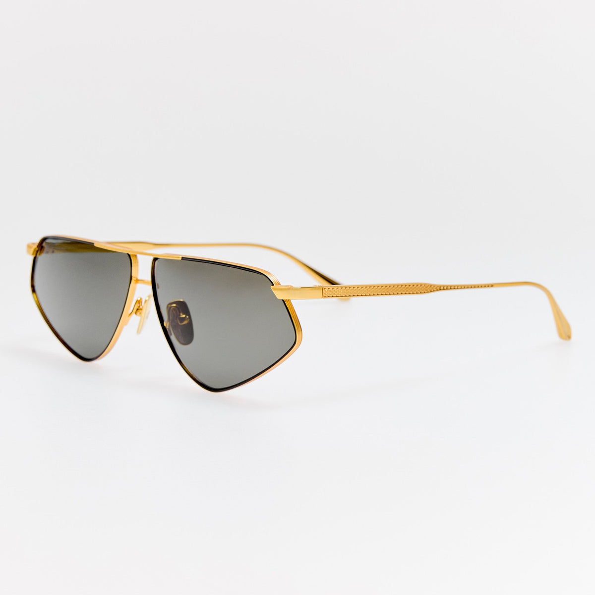 Tarian Sunglnssls in Black and Yellow Gold - LINDA FARROW-Sunglasses-