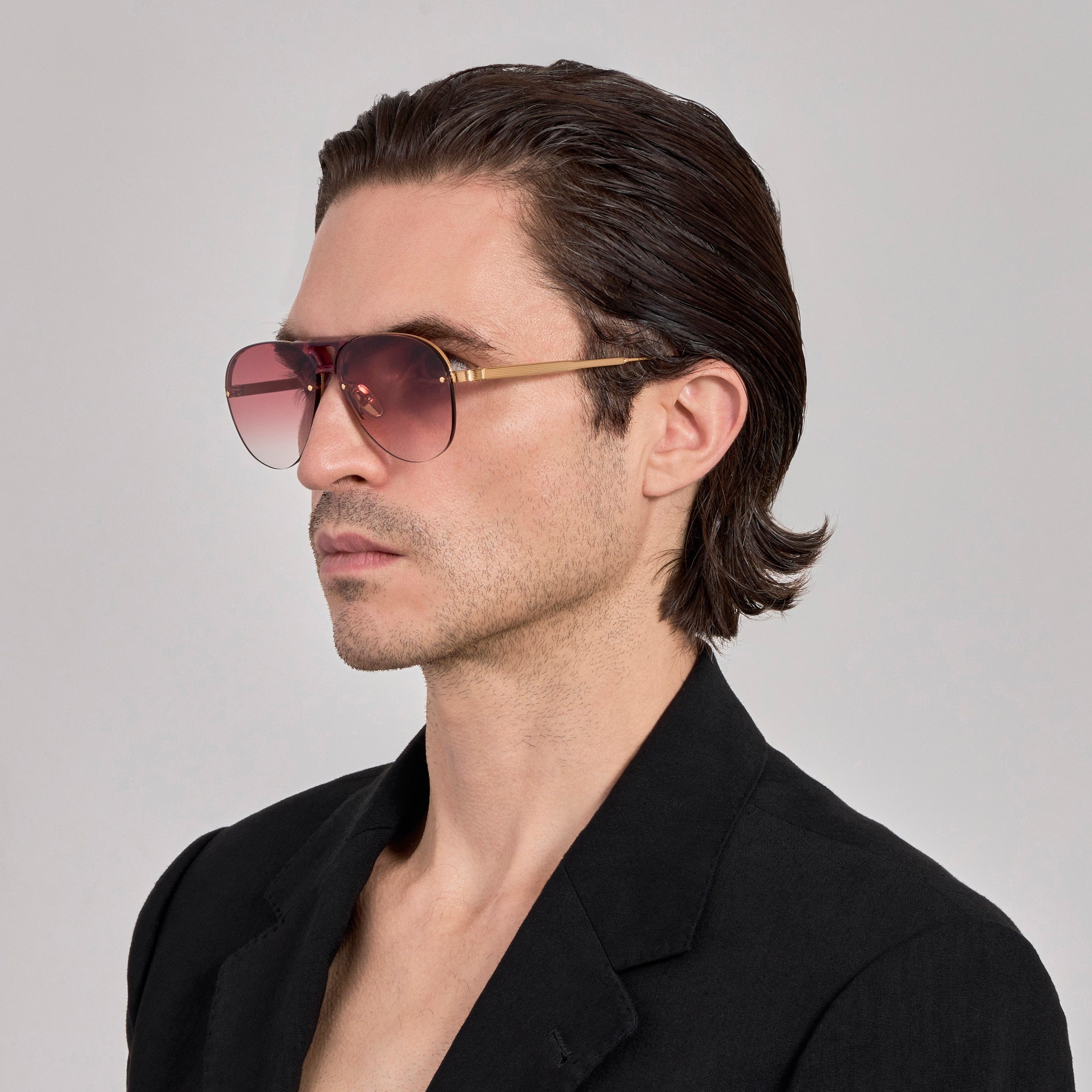 Taya Sunglasses in 22K Gold and Red - LINDA FARROW - Sunglasses -