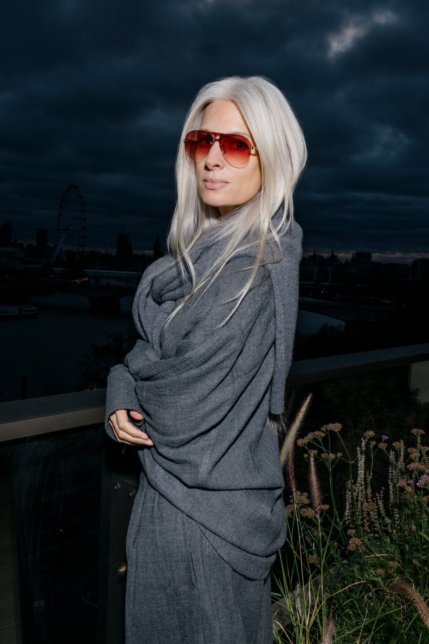 Taya Sunglasses in 22K Gold and Red - LINDA FARROW - Sunglasses -