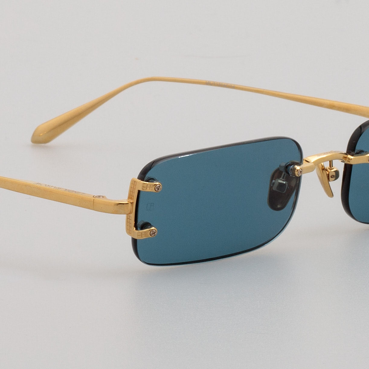 Taylor Sunglasses in Aqua in 22K Gold and Aqua - LINDA FARROW - Sunglasses -