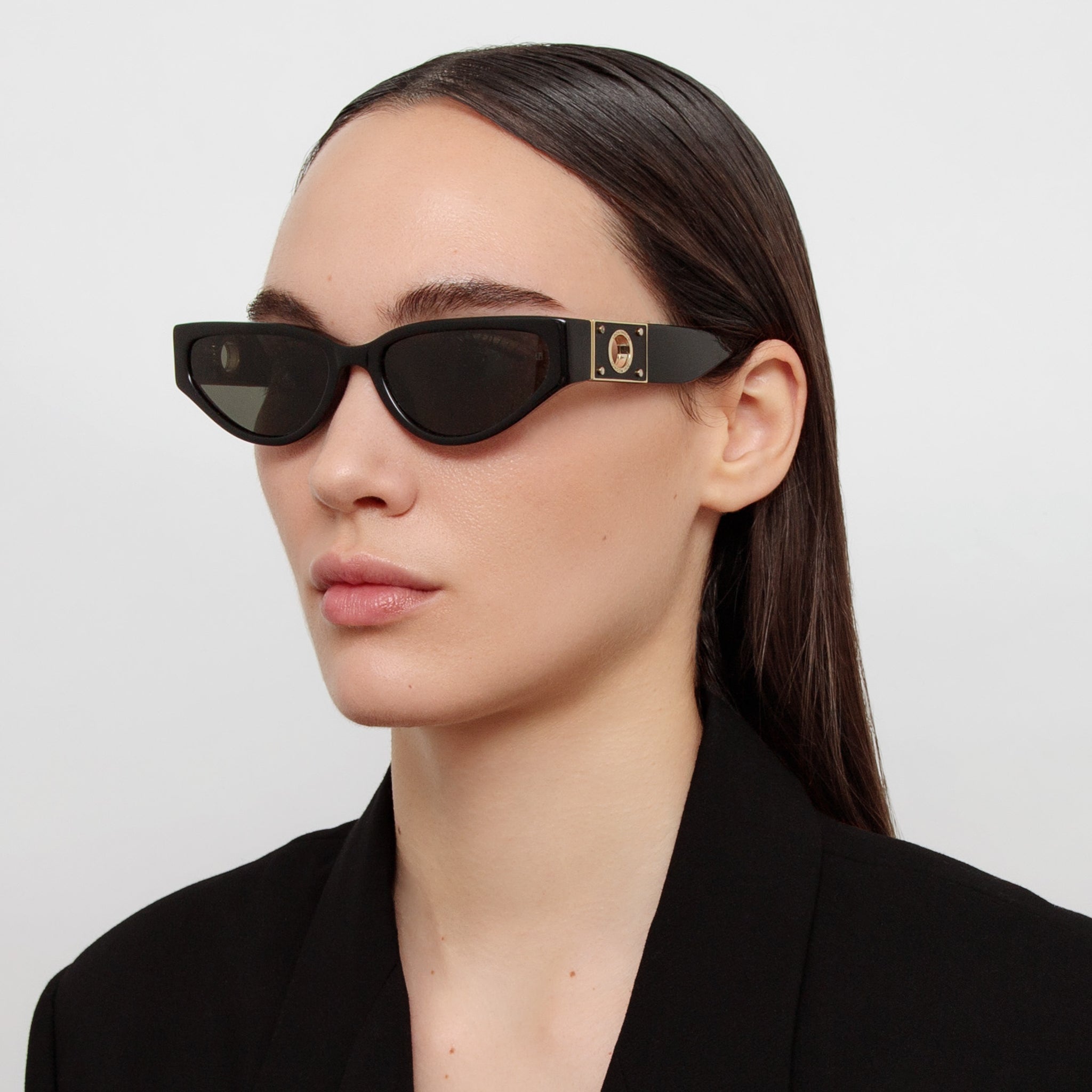 Tomie Sunglasses in Black - LINDA FARROW - Sunglasses -