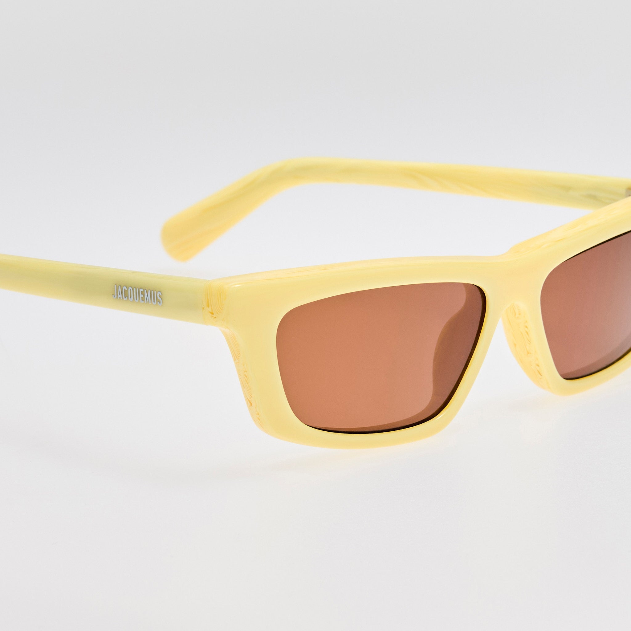 Trapezi Sunglasses in Yellow Stripe - LINDA FARROW - Sunglasses -