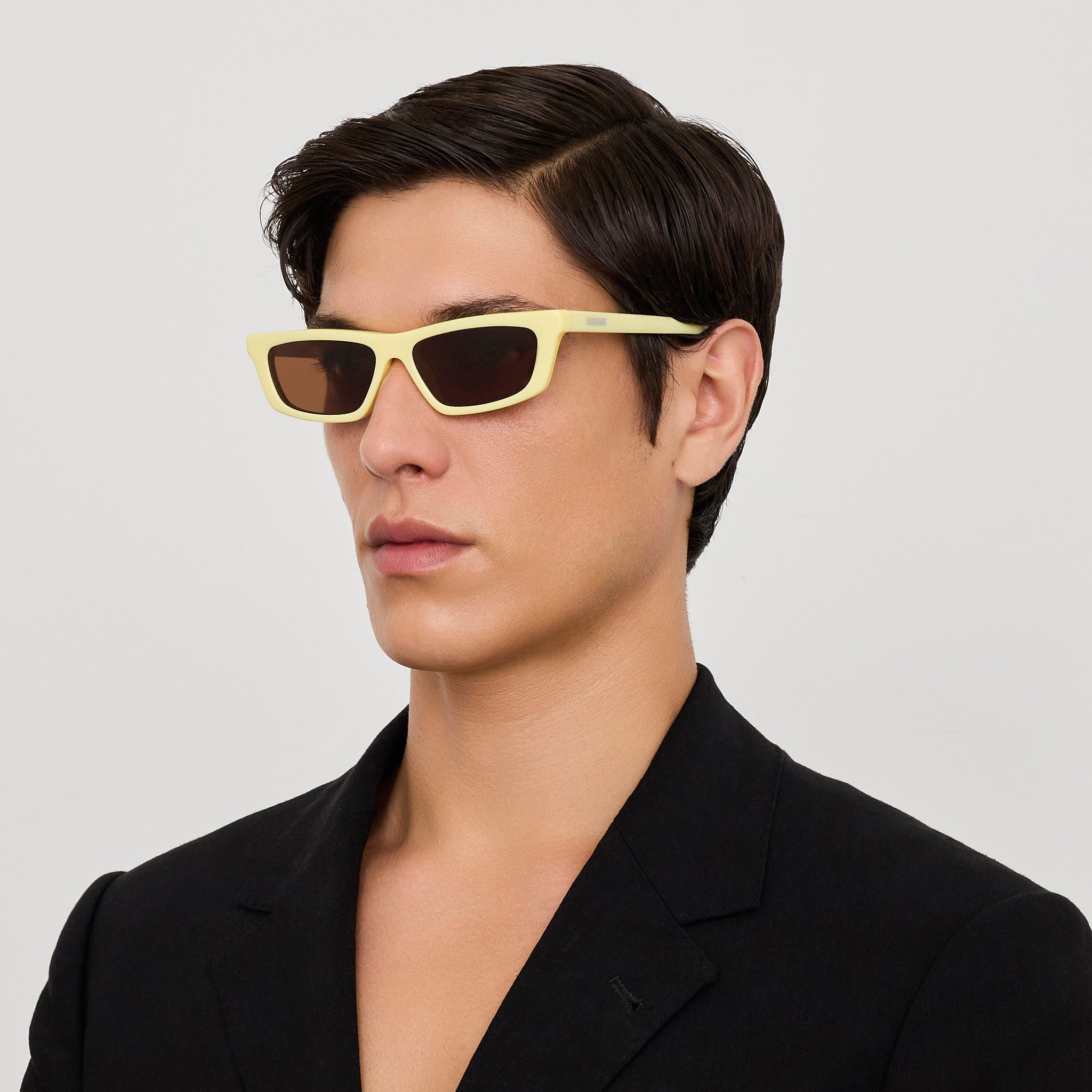 Trapezi Sunglasses in Yellow Stripe - LINDA FARROW - Sunglasses -