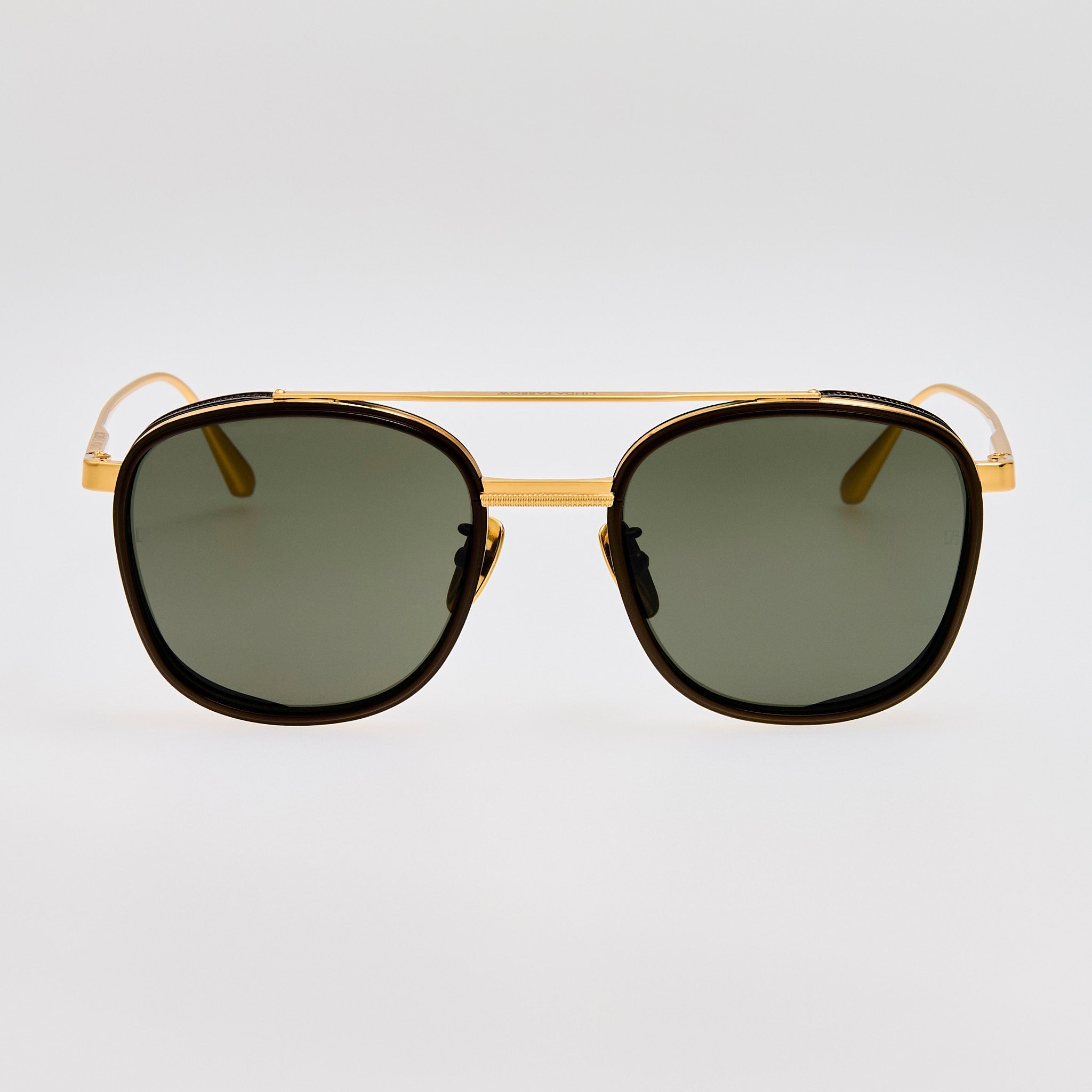 Varo Sunglasses in 22K Gold and Black - LINDA FARROW - Sunglasses -