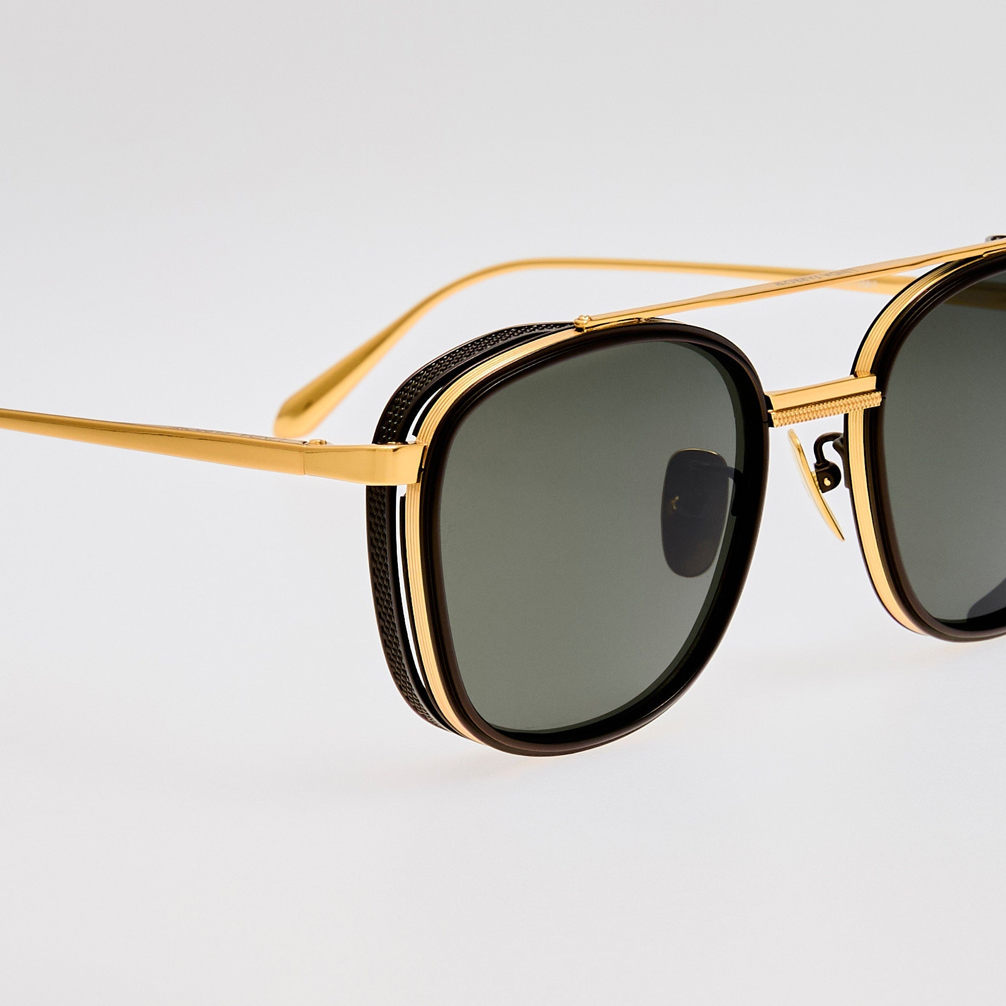 Varo Sunglasses in 22K Gold and Black - LINDA FARROW - Sunglasses -