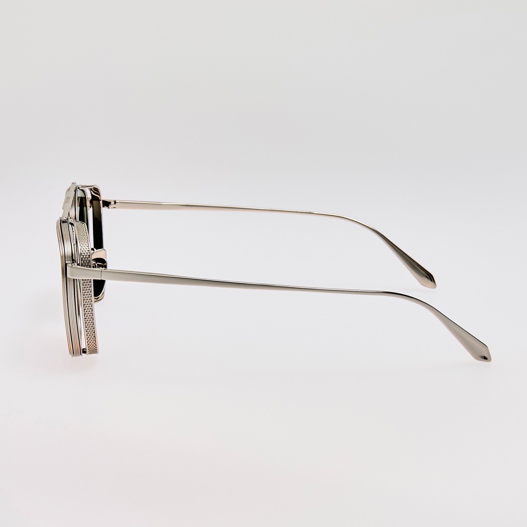 Varo Sunglasses in 22K White Gold and Green - LINDA FARROW - Sunglasses -