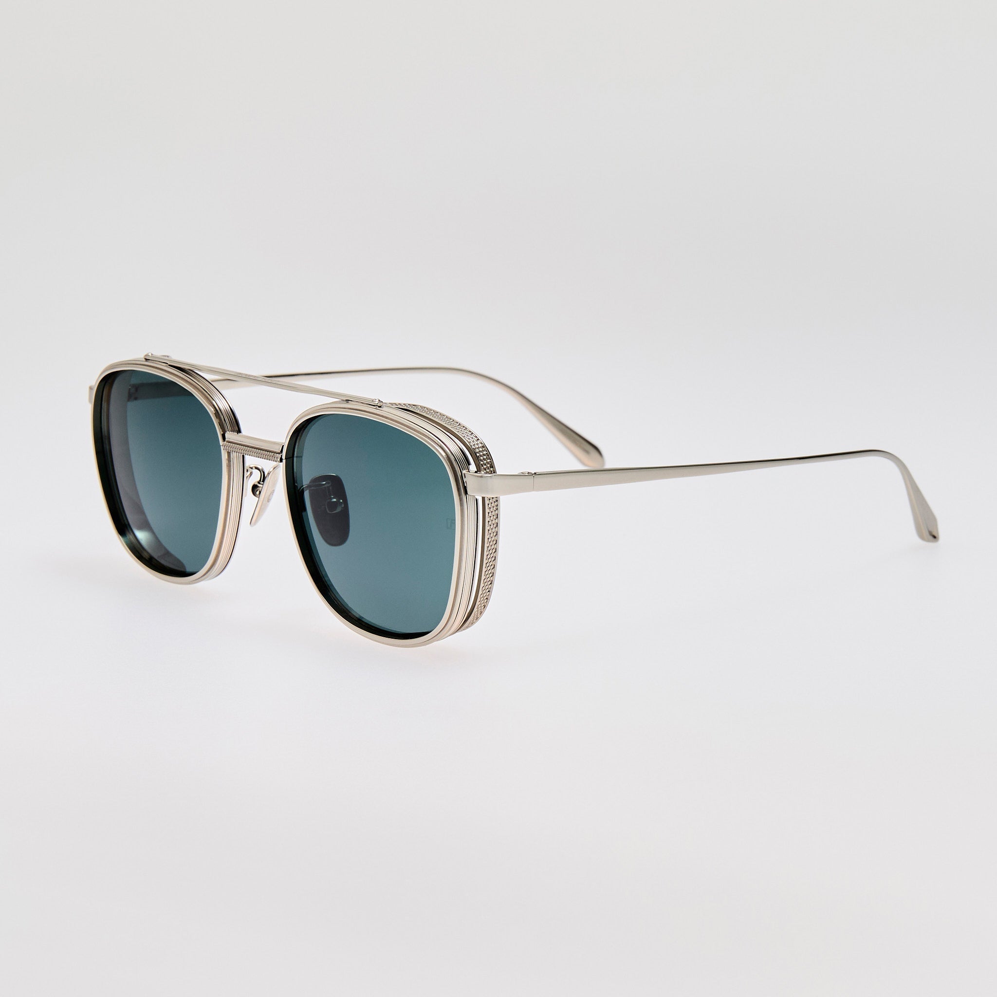 Varo Sunglasses in 22K White Gold and Green - LINDA FARROW - Sunglasses -