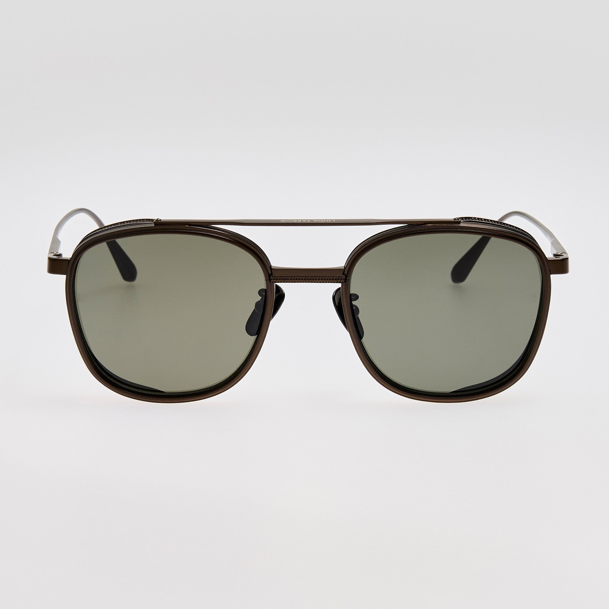 Varo Sunglasses in Matt Black Nickel - LINDA FARROW - Sunglasses -