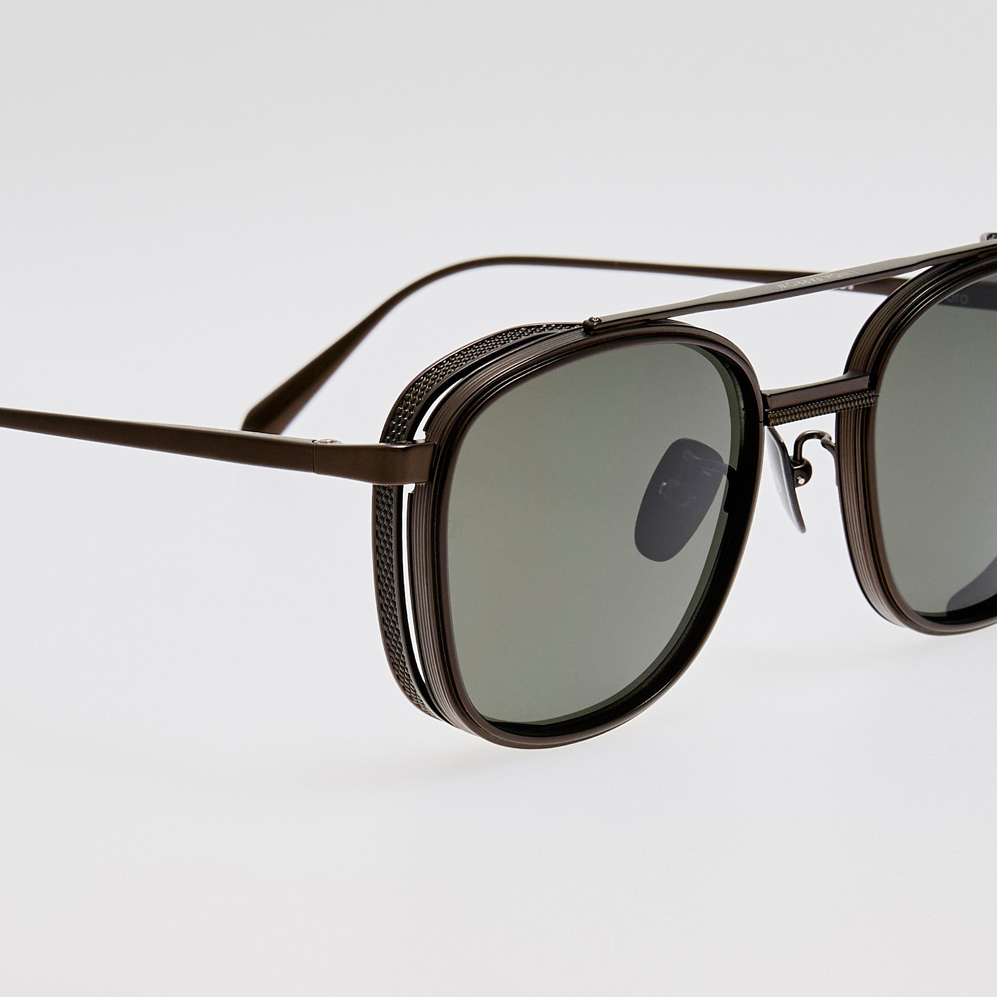 Varo Sunglasses in Matt Black Nickel - LINDA FARROW - Sunglasses -