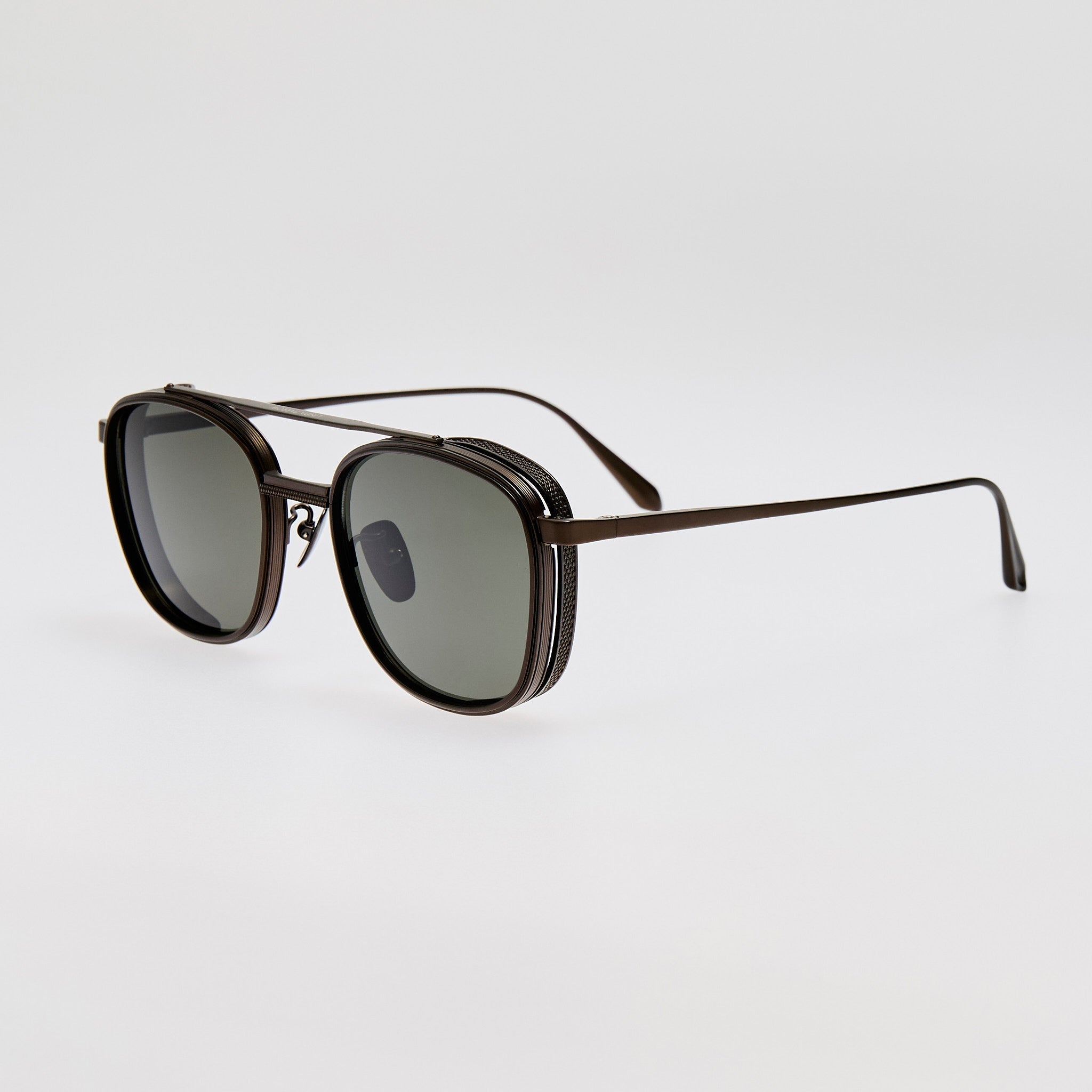 Varo Sunglasses in Matt Black Nickel - LINDA FARROW - Sunglasses -