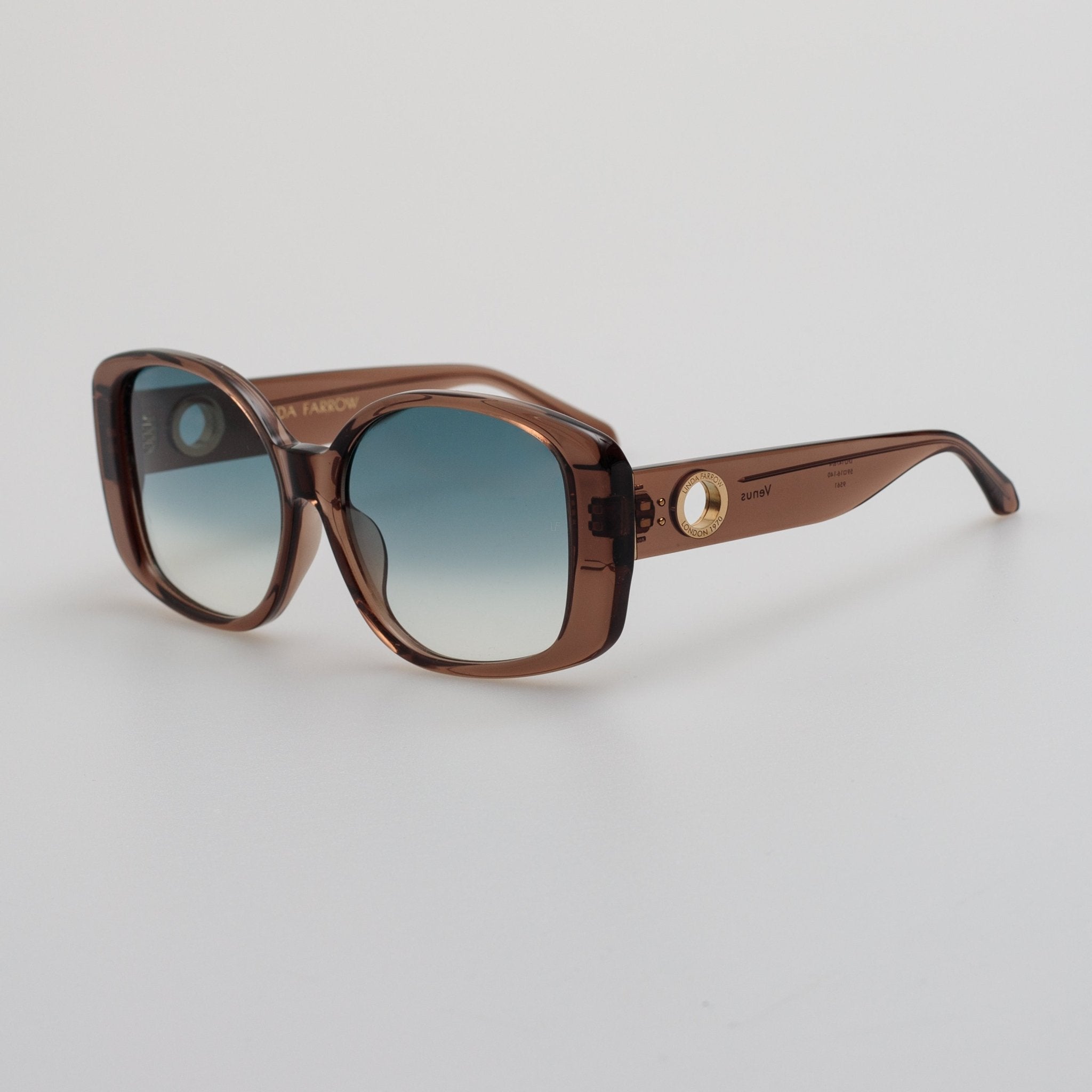 Venus Oversized Sunglasses in Aqua - LINDA FARROW - Sunglasses -