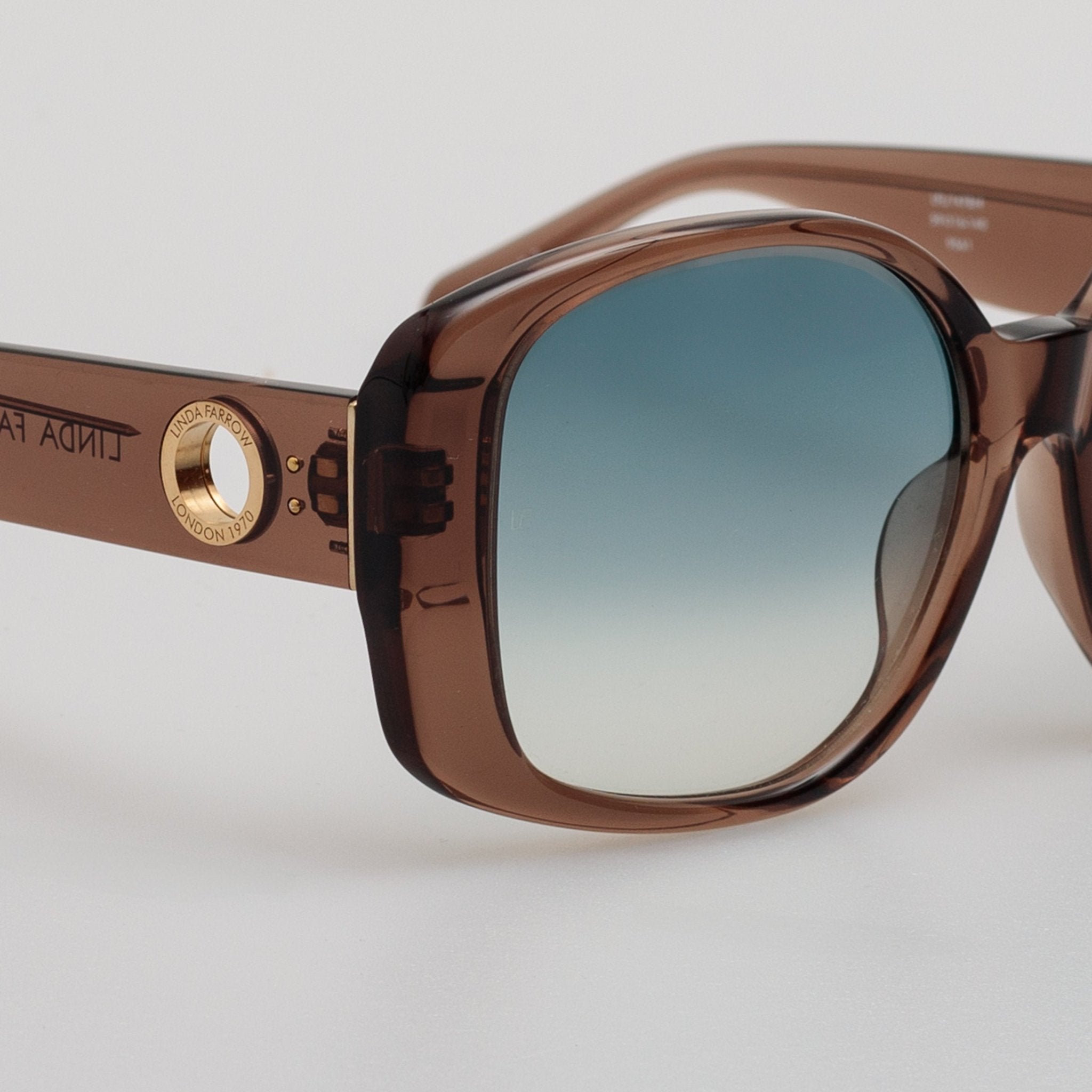 Venus Oversized Sunglasses in Aqua - LINDA FARROW - Sunglasses -