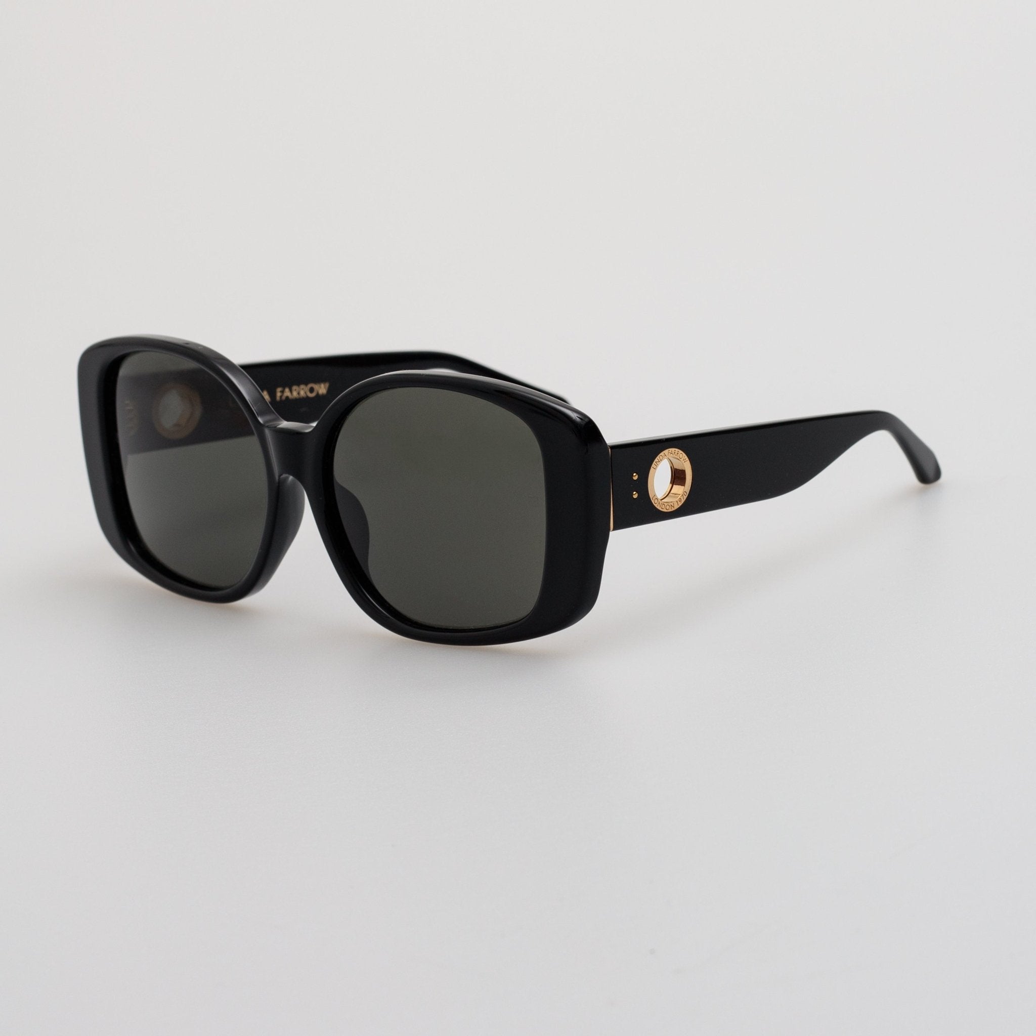 Venus Oversized Sunglasses in Black - LINDA FARROW - Sunglasses -