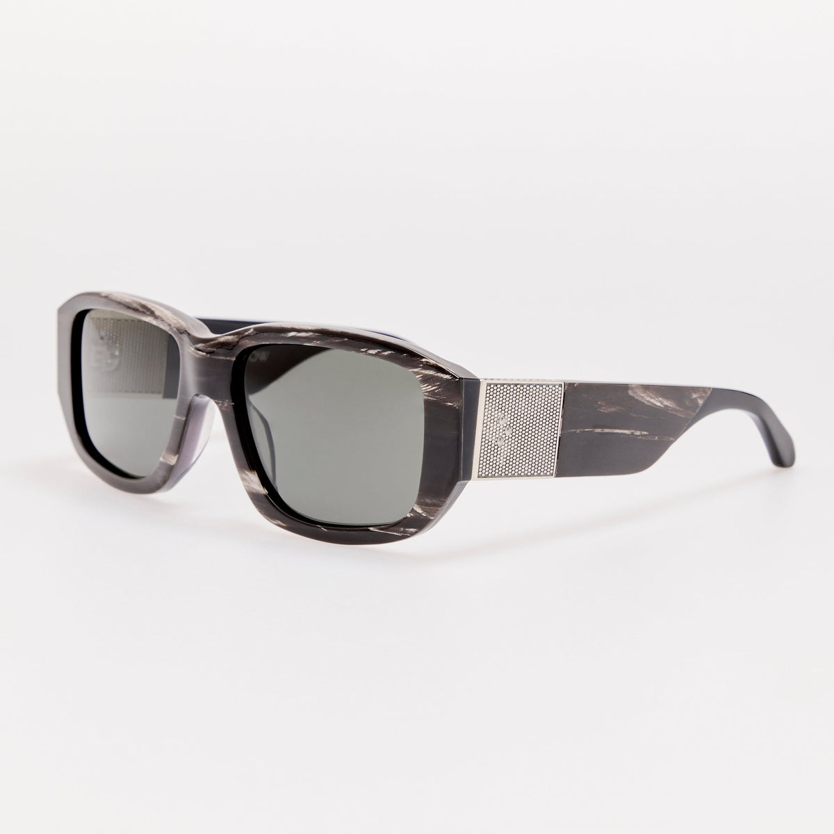 Vlad Sunglasses in Buffalo Horn and 925 Sterling Silver - LINDA FARROW-Sunglasses-