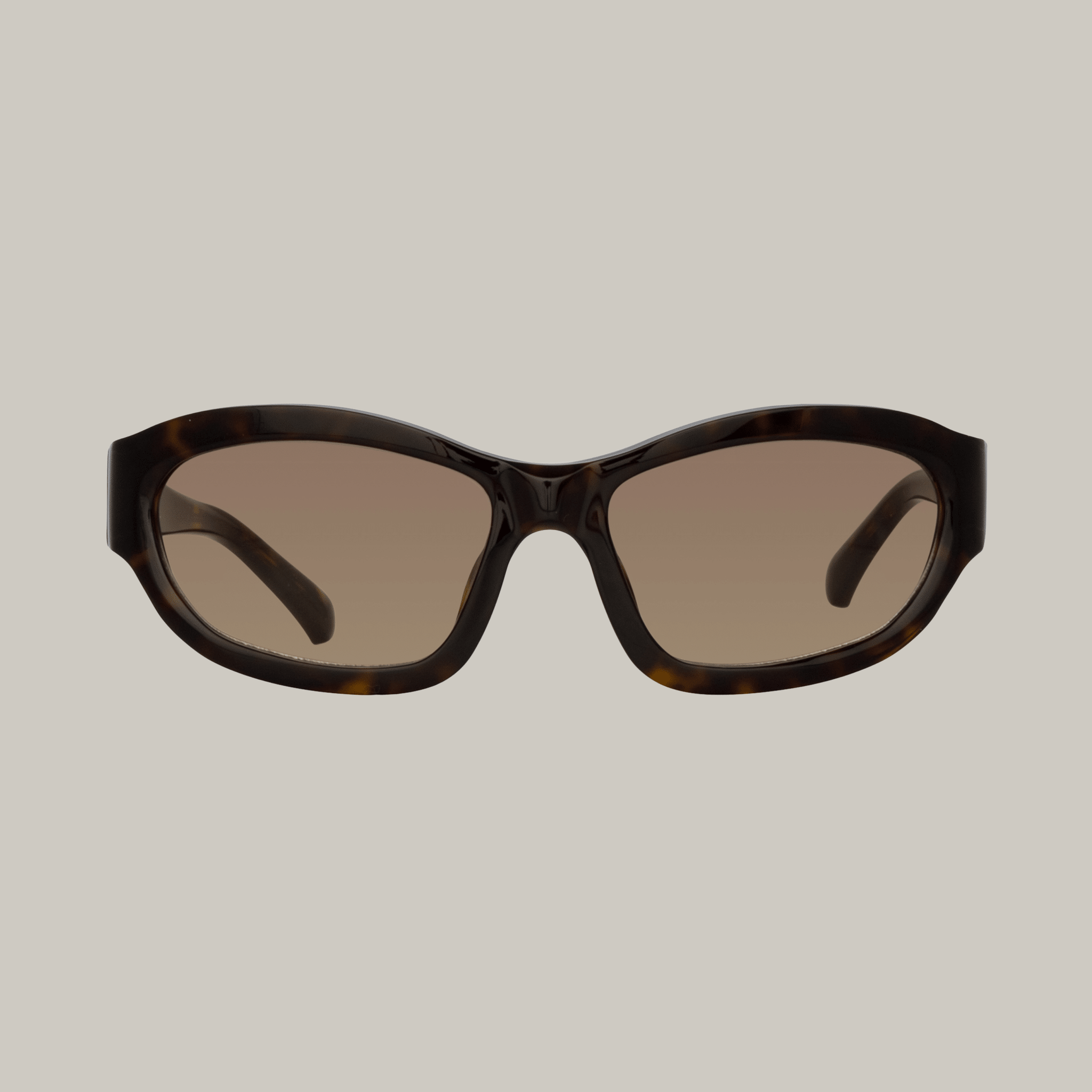Wrap Sunglasses in Dark Tortoiseshell - LINDA FARROW - Sunglasses -