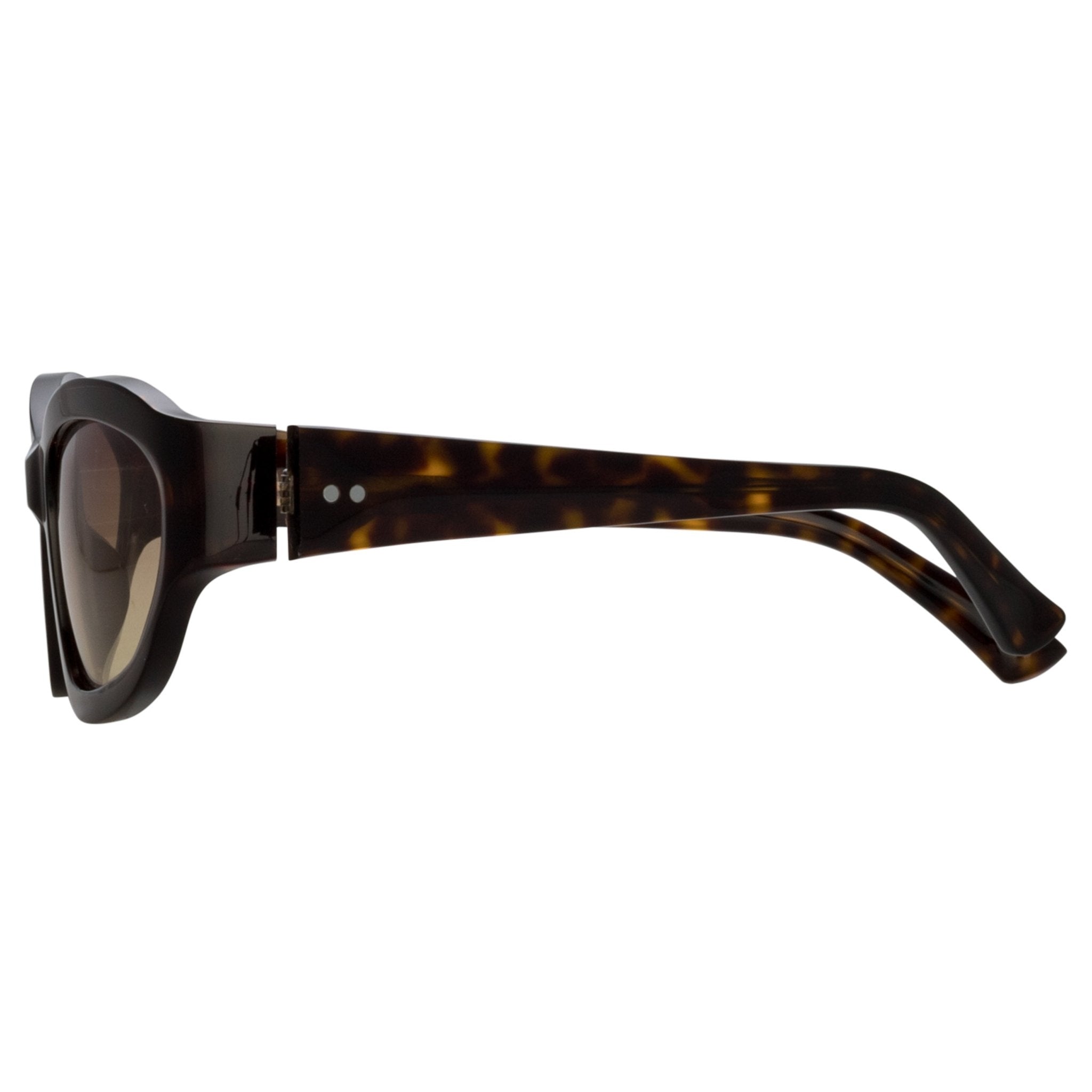 Wrap Sunglasses in Dark Tortoiseshell - LINDA FARROW - Sunglasses -
