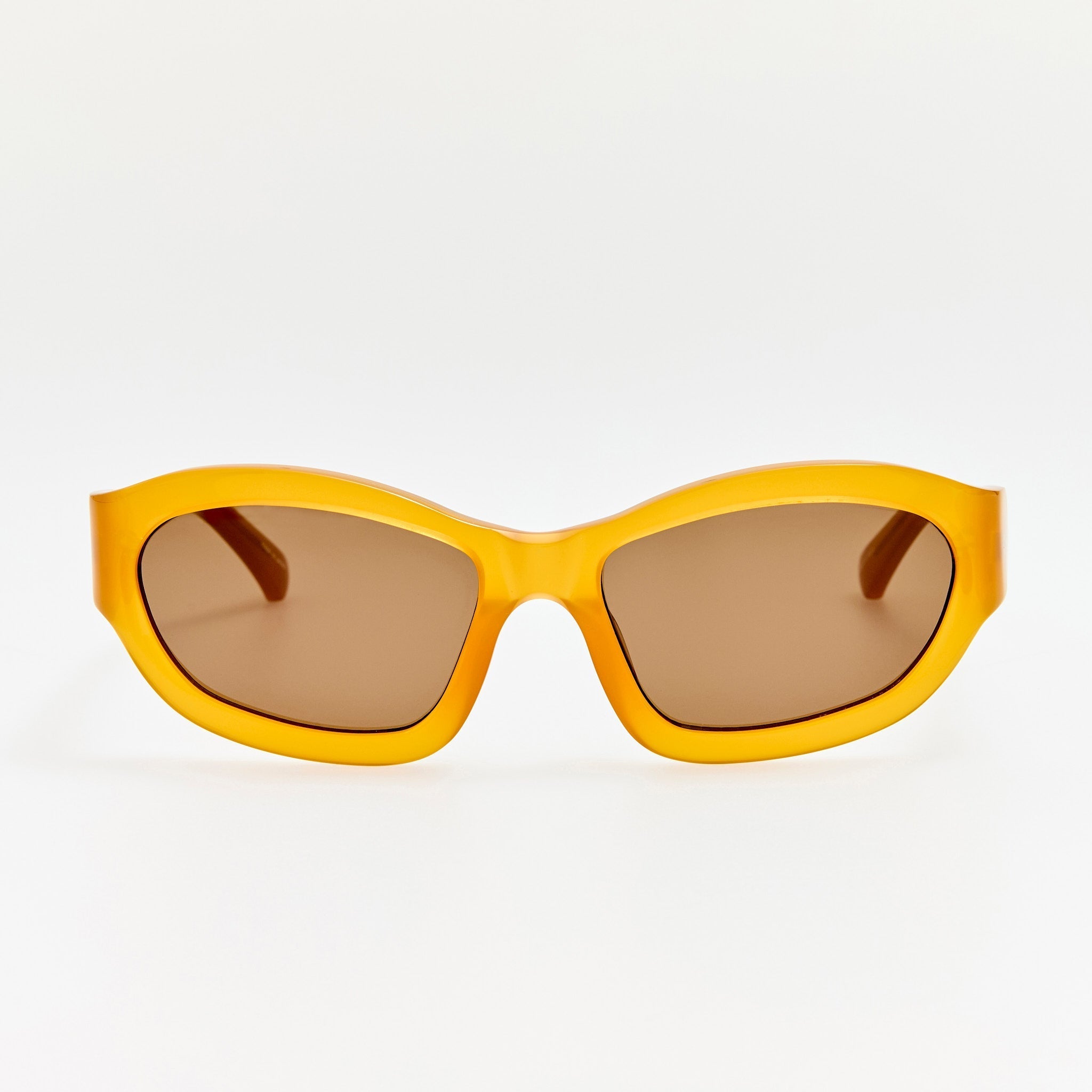 Wrap Sunglasses in Honey - LINDA FARROW - Sunglasses -