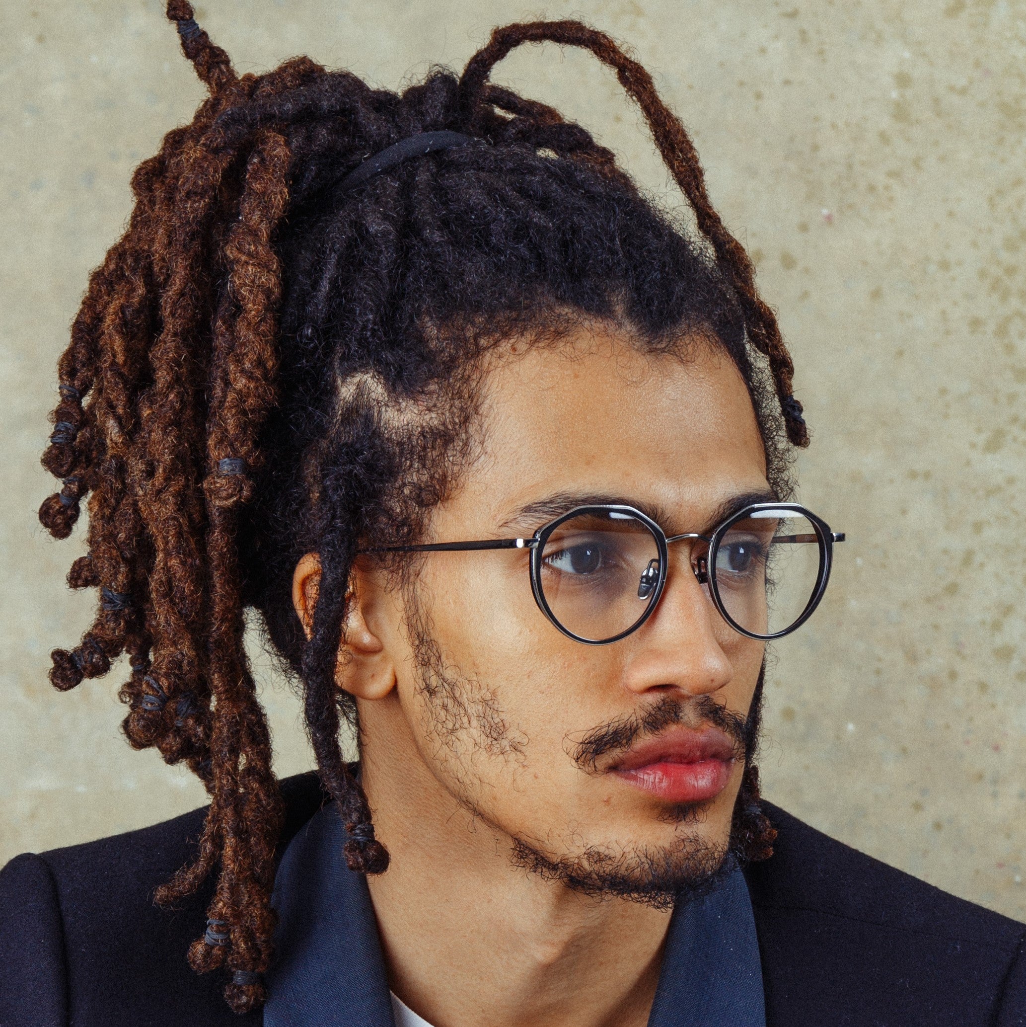 Cesar Optical Frame in 22K White Gold and Black