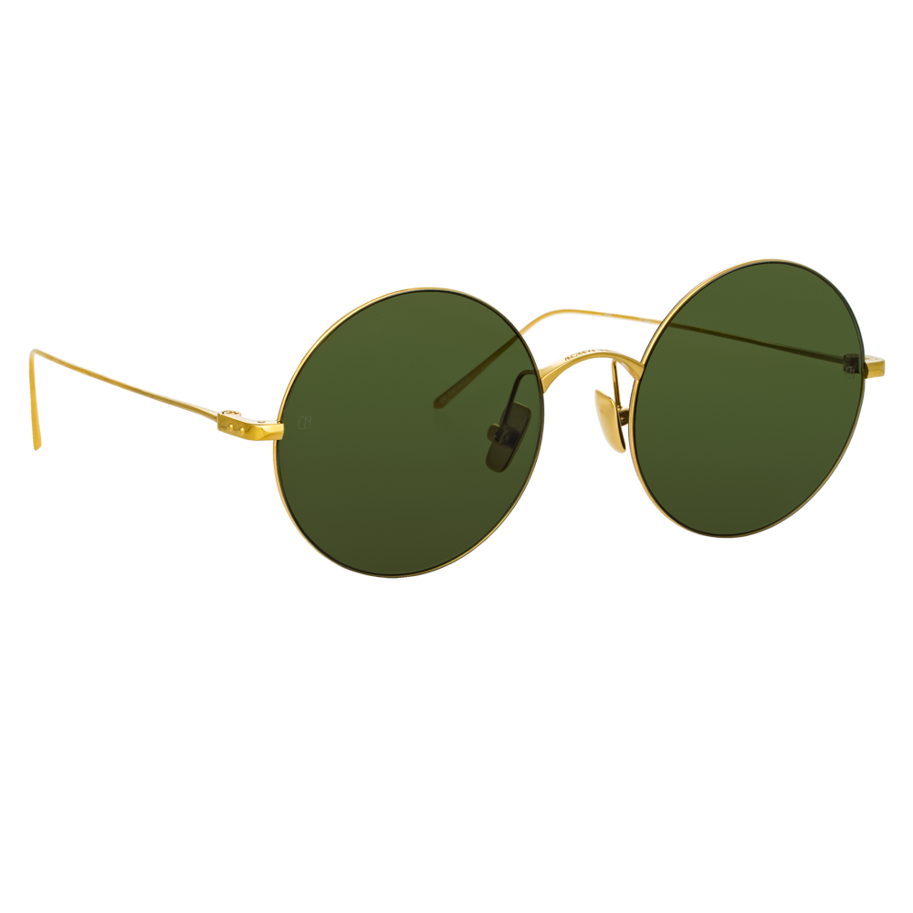 Zaha Round Sunglasses in Yellow Gold