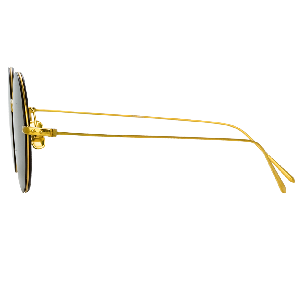 Zaha Round Sunglasses in Yellow Gold