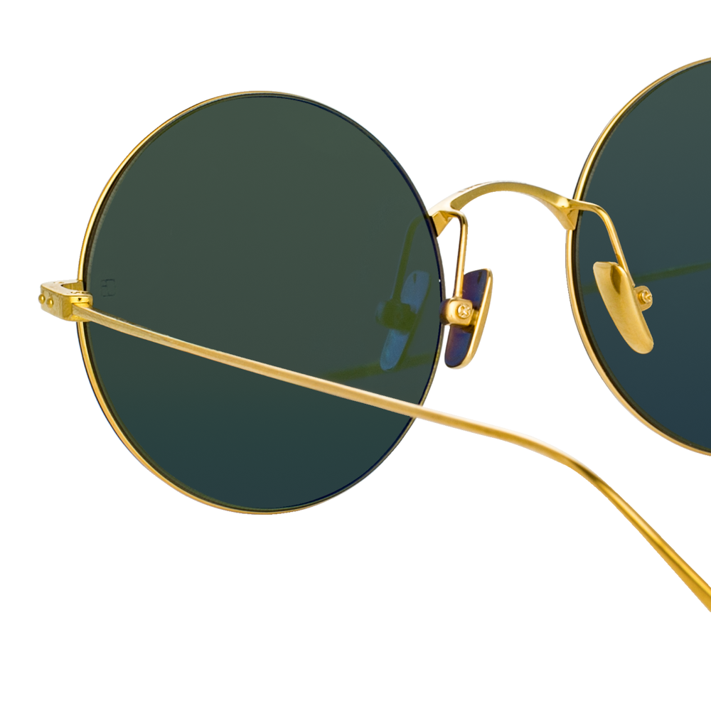 Zaha Round Sunglasses in Yellow Gold