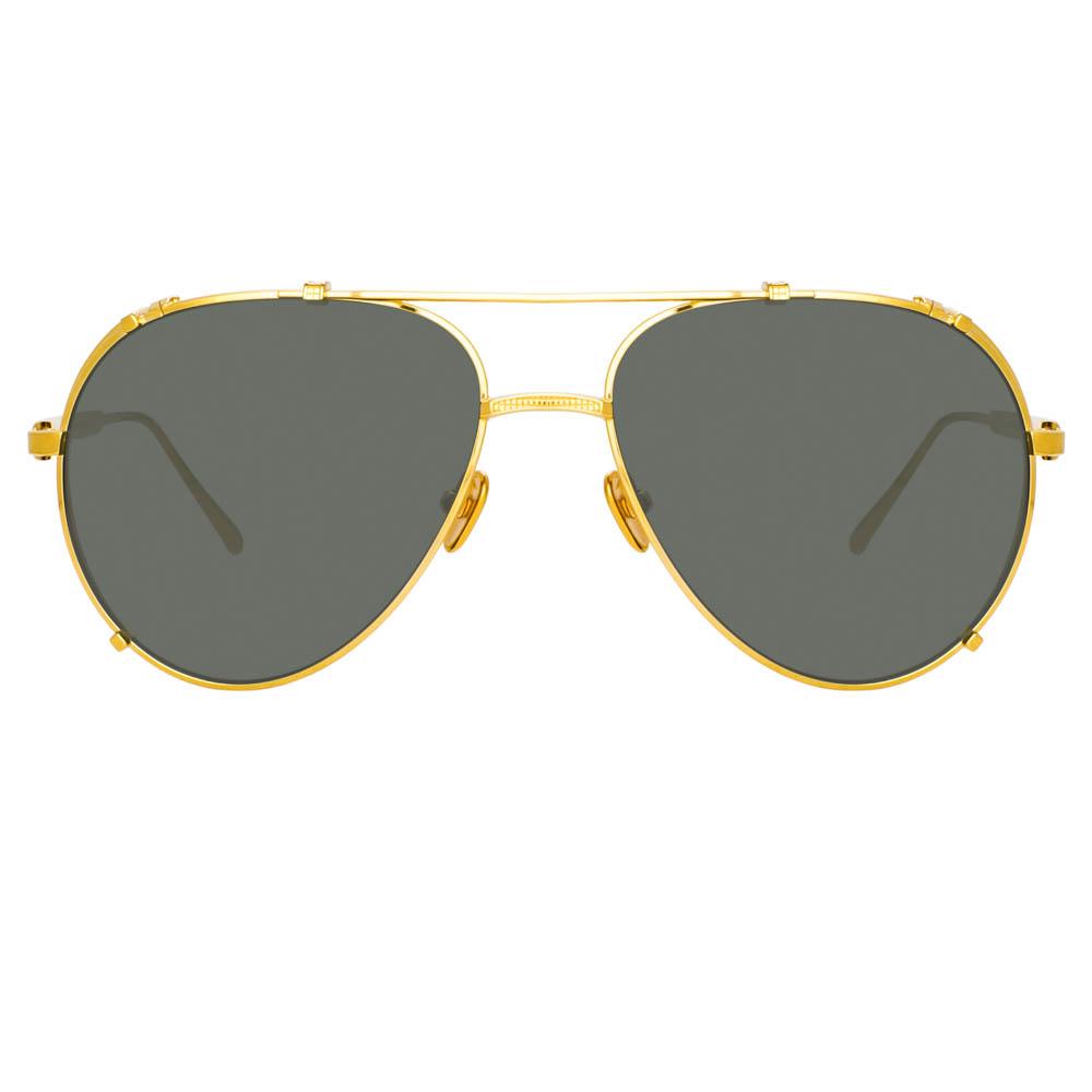 Newman Aviator Sunglasses in Yellow Gold