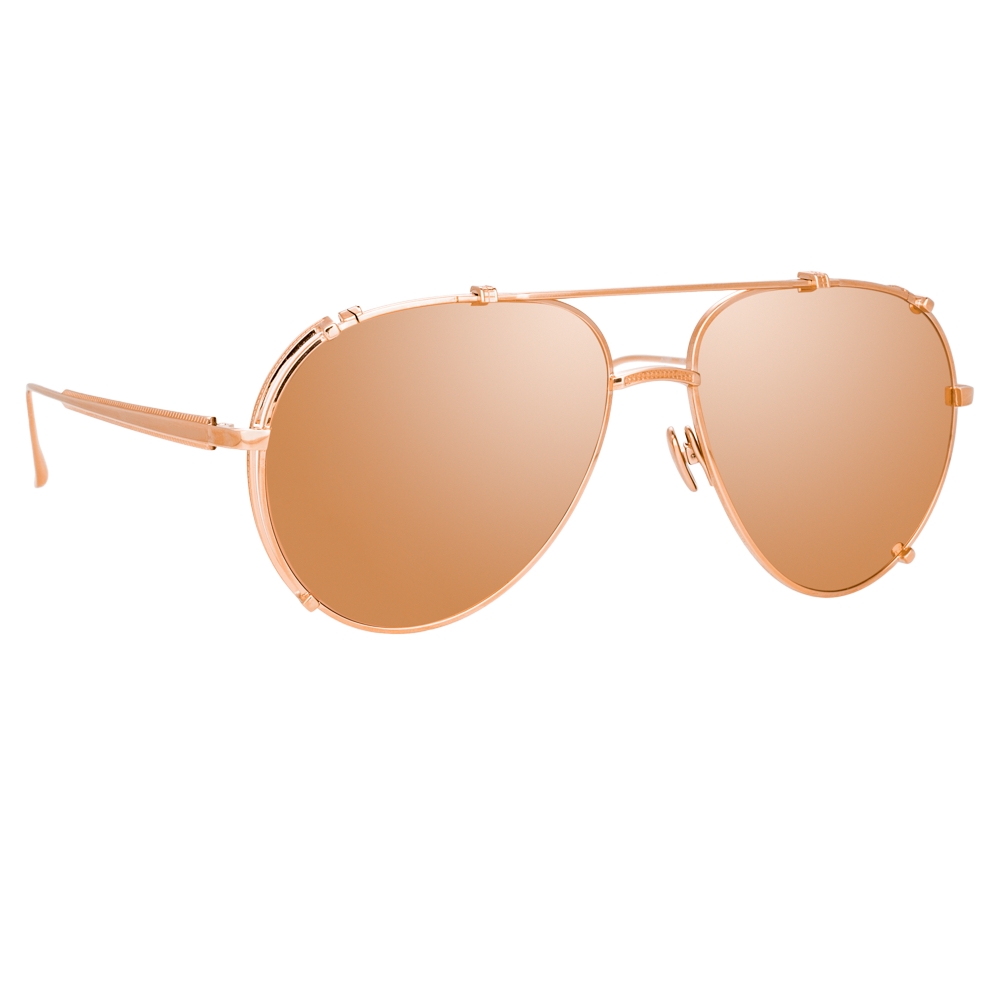 Newman Aviator Sunglasses in 18K Rose Gold