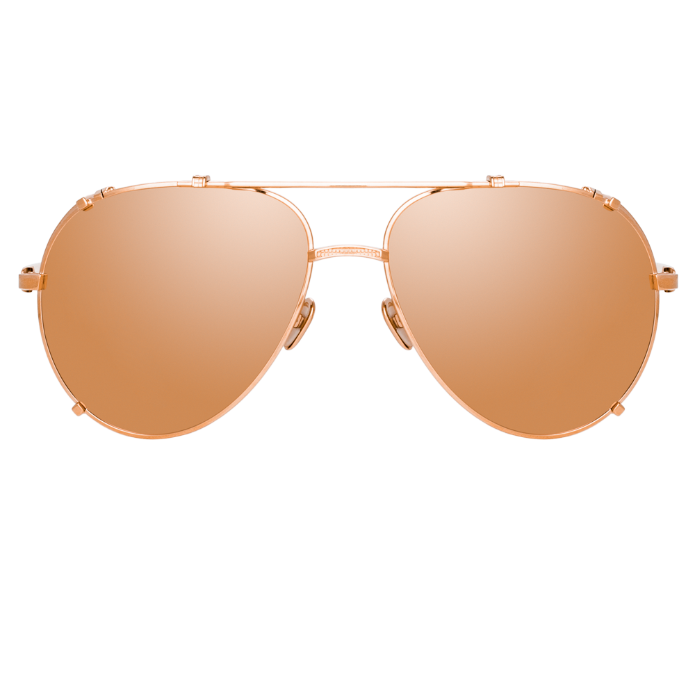 Newman Aviator Sunglasses in 18K Rose Gold