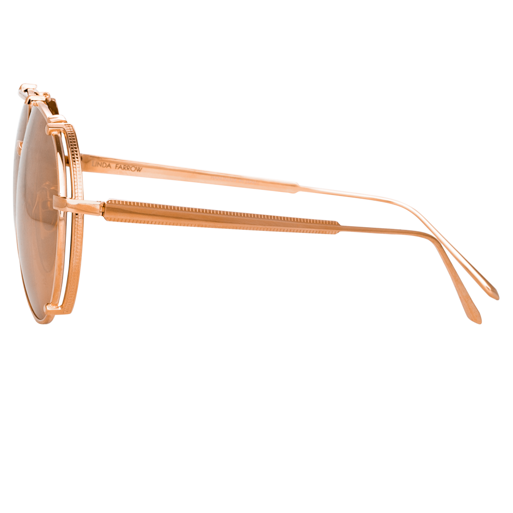 Newman Aviator Sunglasses in 18K Rose Gold