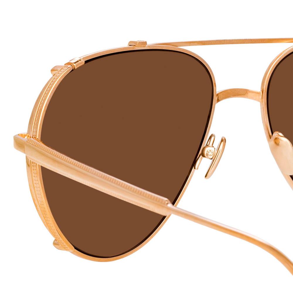 Newman Aviator Sunglasses in 18K Rose Gold