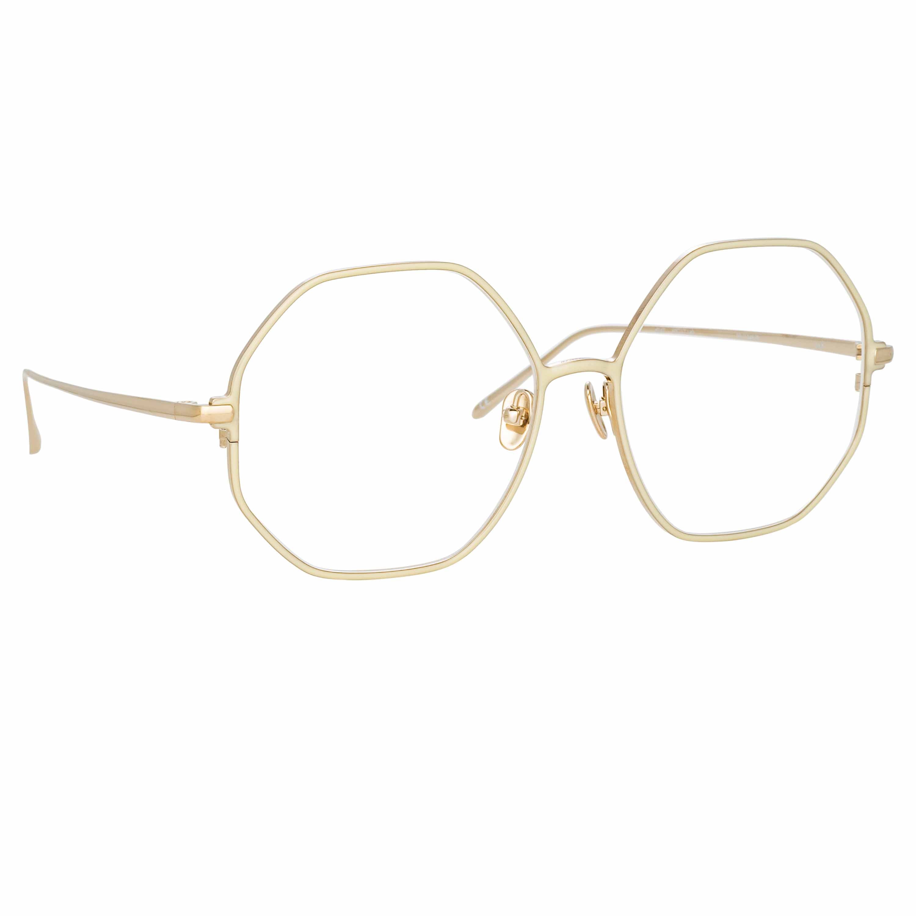 Leif Oversized Optical Frame in 22K Light Gold and Cream