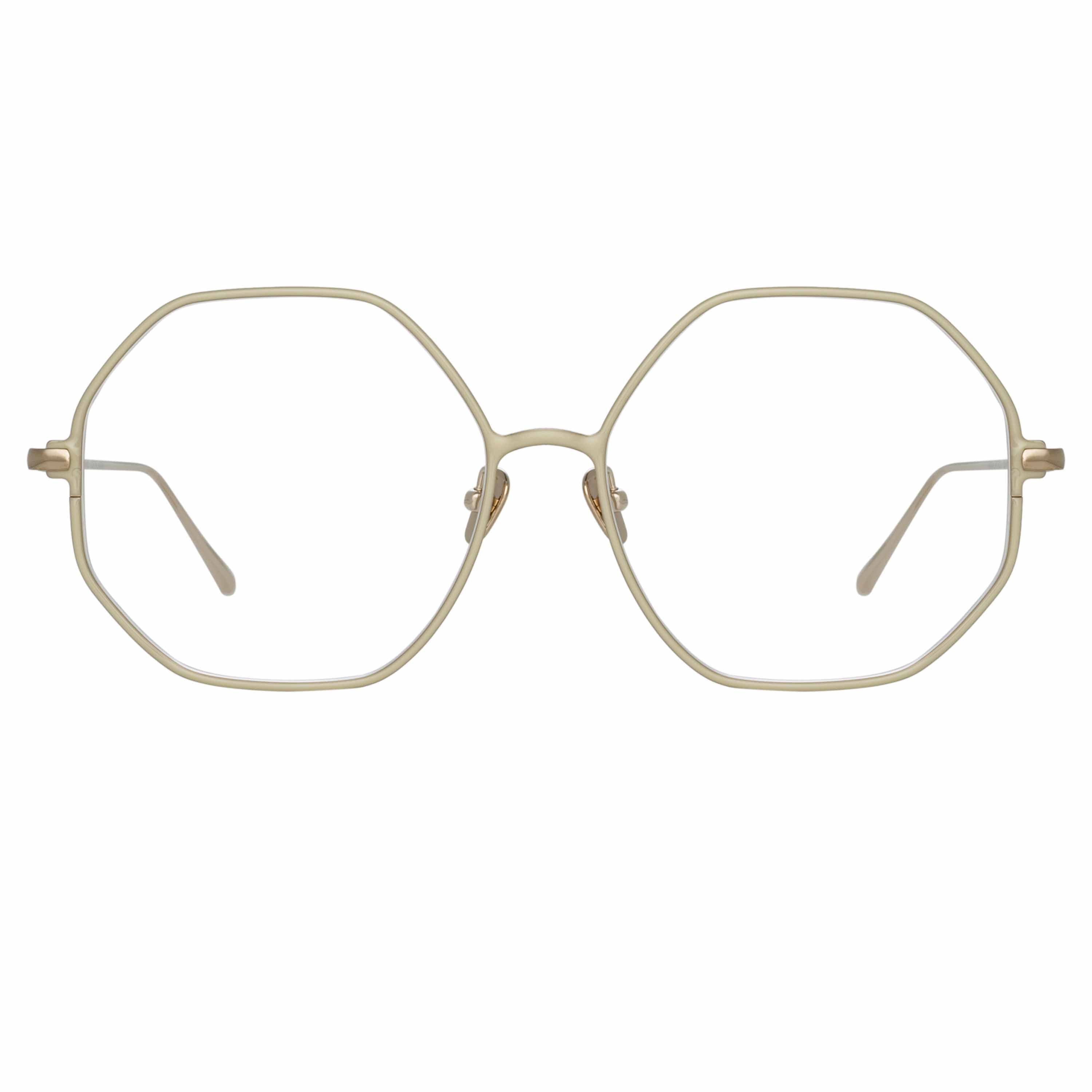 Leif Oversized Optical Frame in 22K Light Gold and Cream