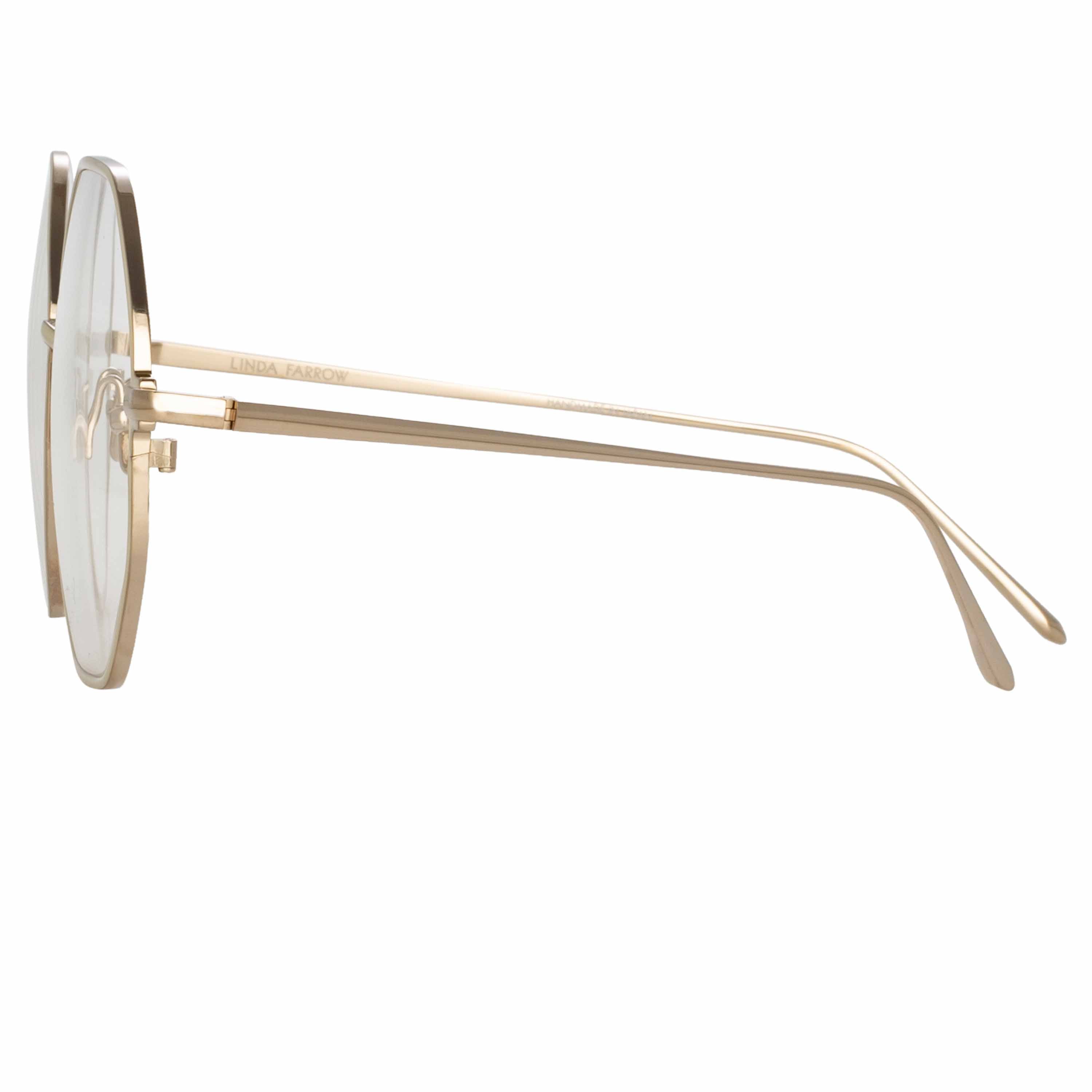 Leif Oversized Optical Frame in 22K Light Gold and Cream