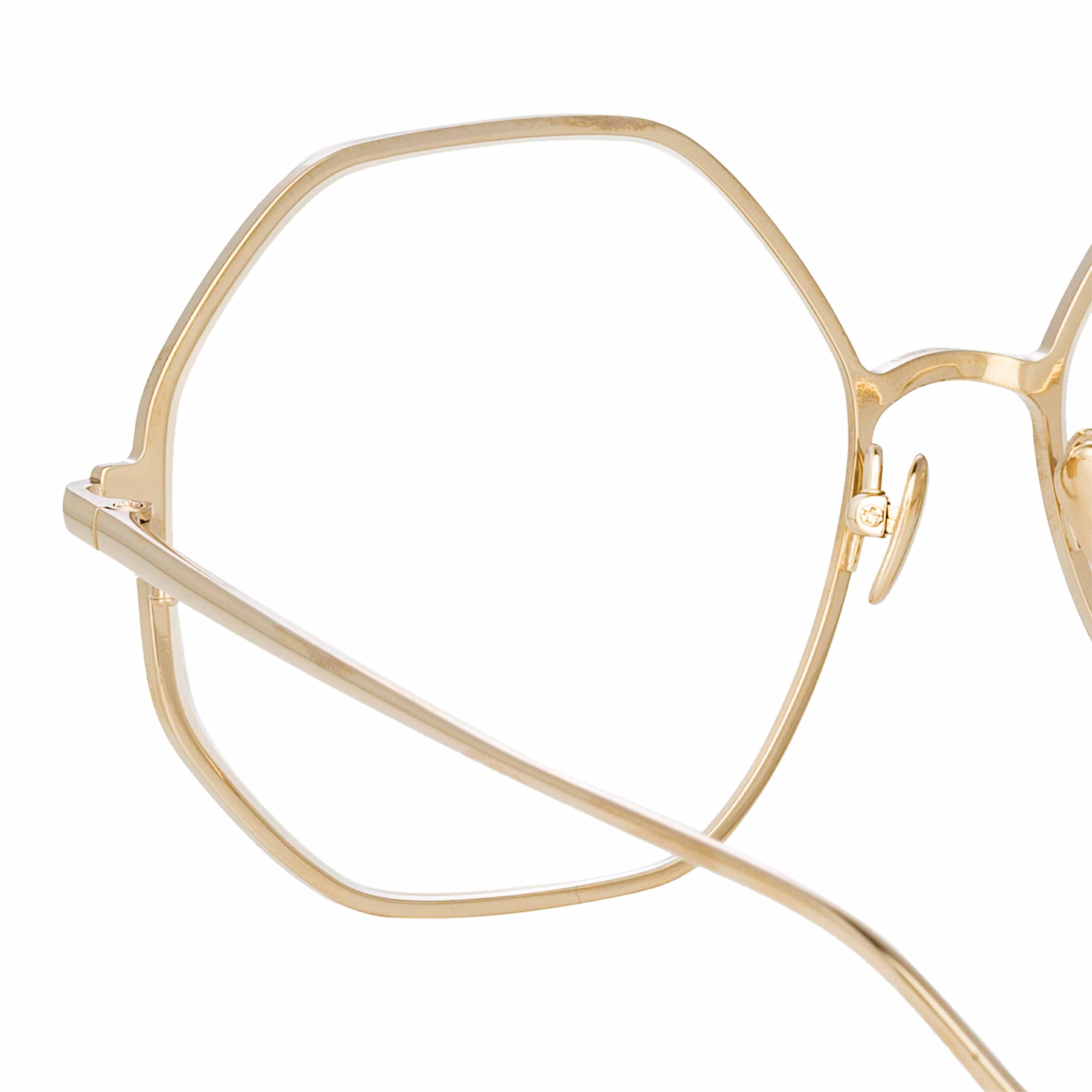 Leif Oversized Optical Frame in 22K Light Gold and Cream