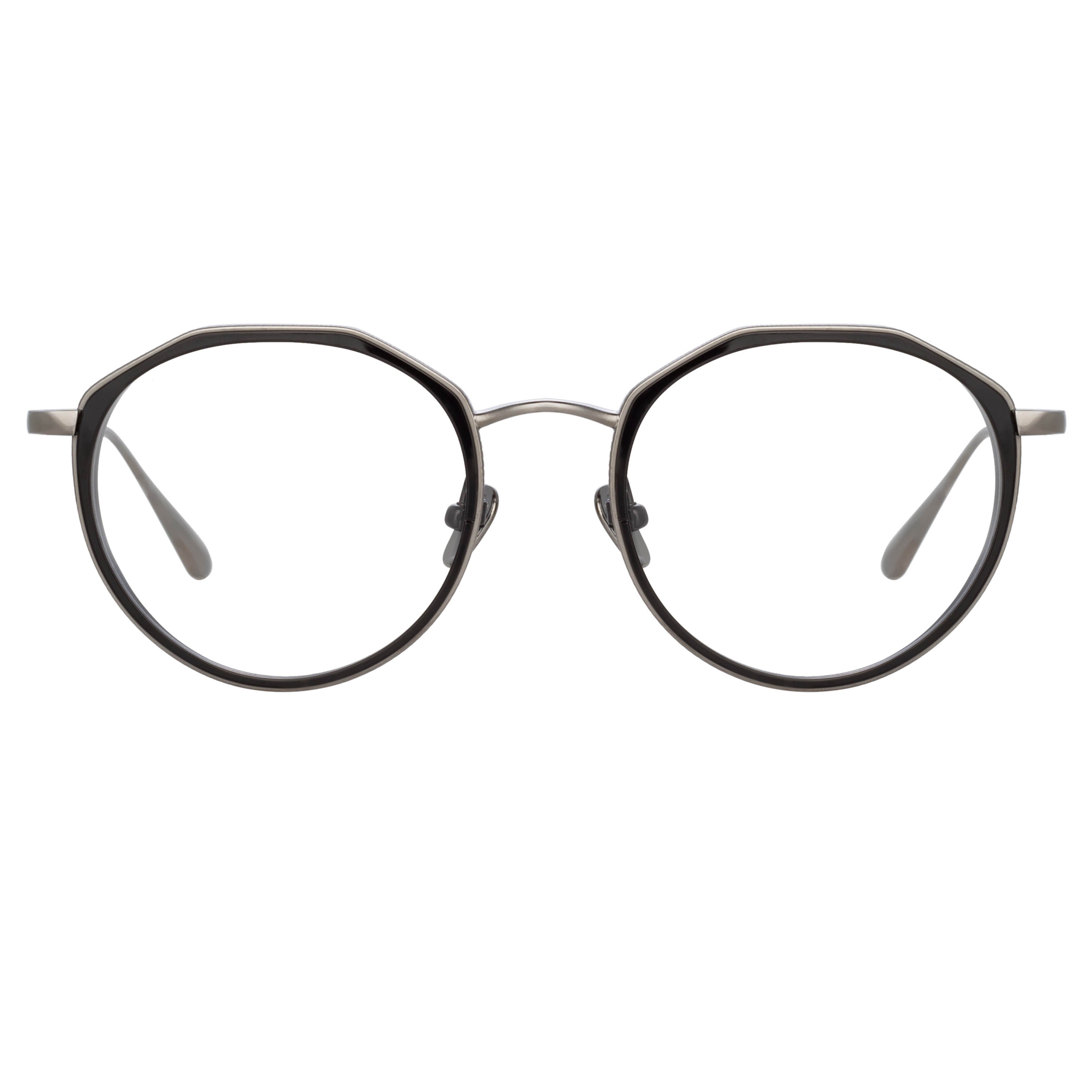 Cesar Optical Frame in 22K White Gold and Black