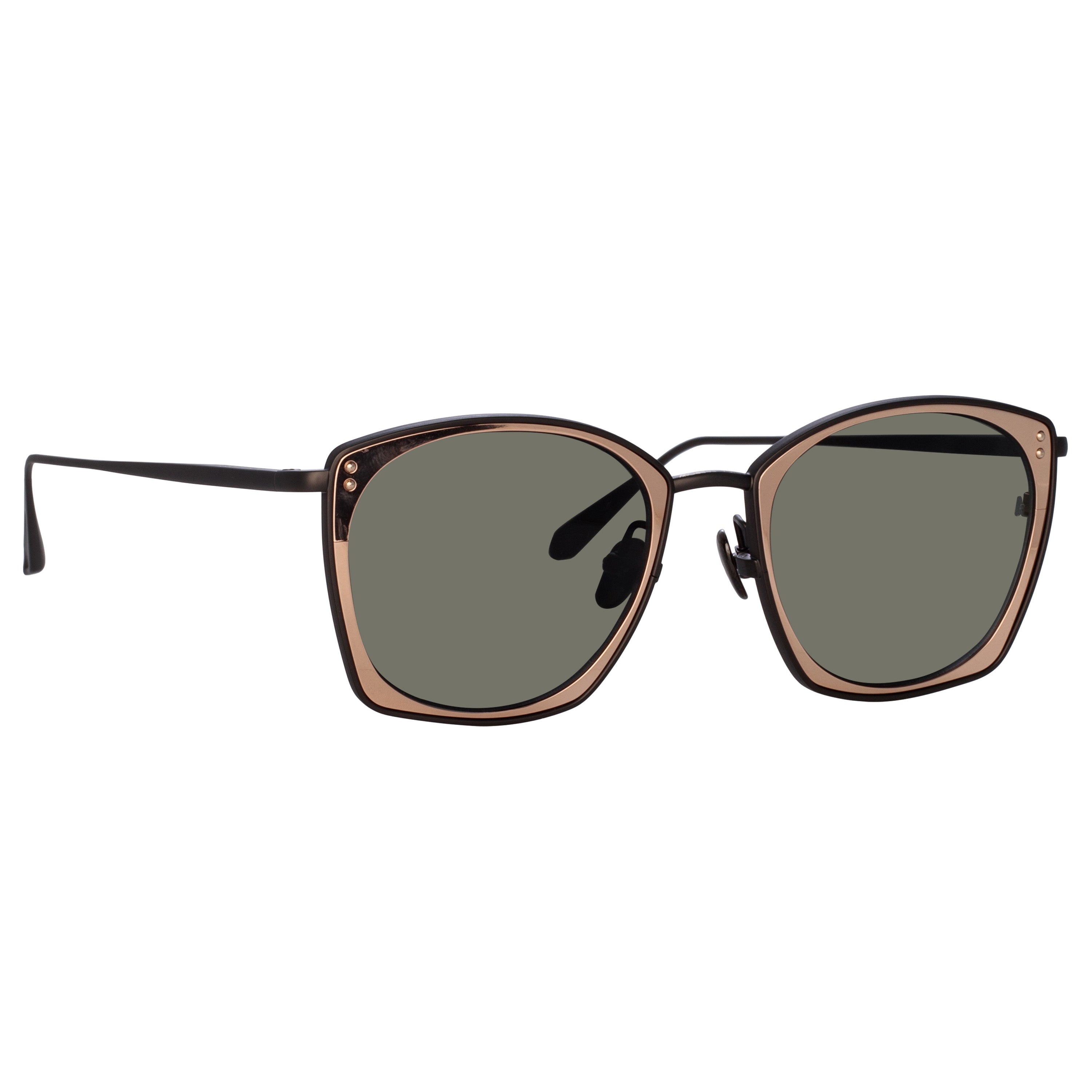 Milo Square Sunglasses in Nickel and 18K Rose Gold