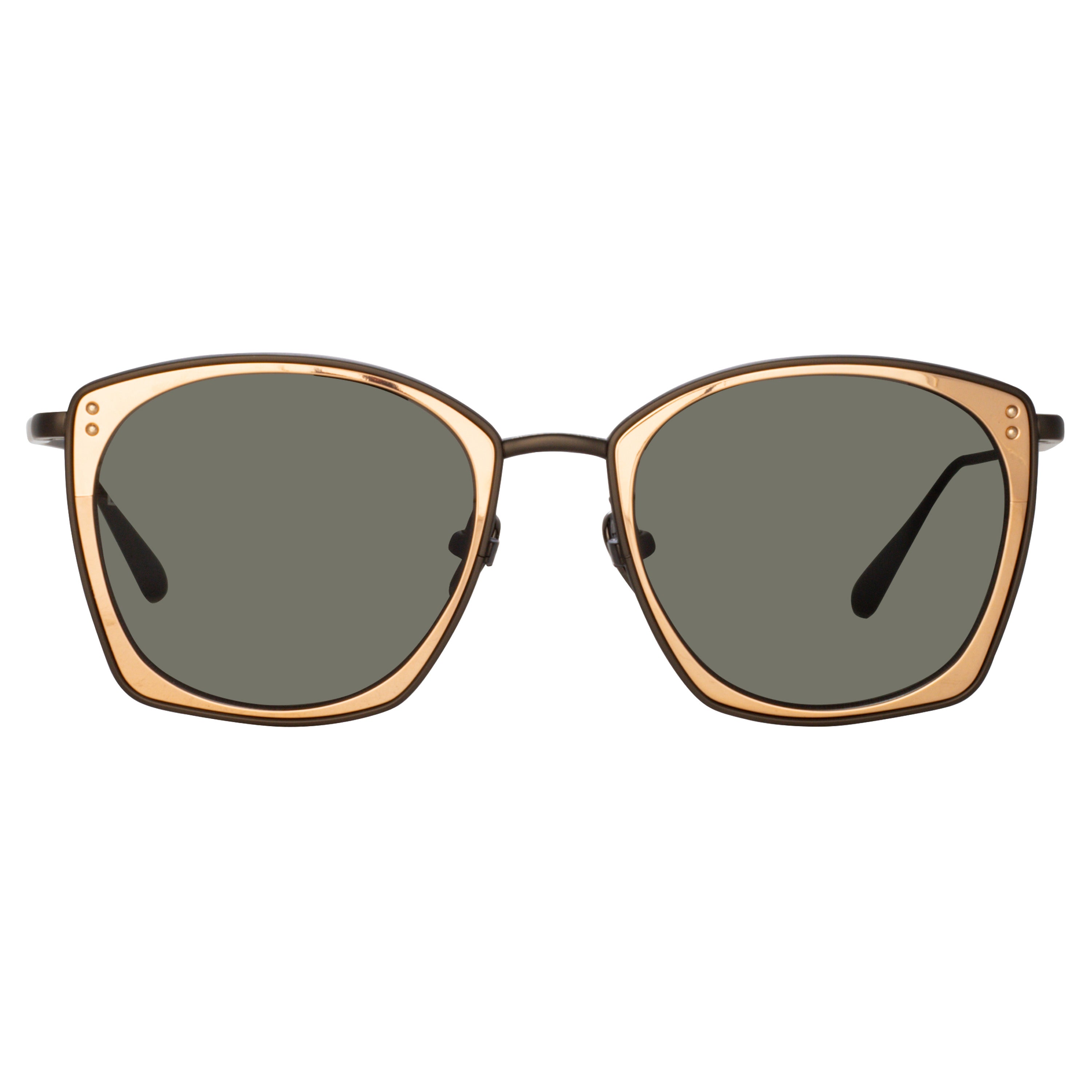 Milo Square Sunglasses in Nickel and 18K Rose Gold
