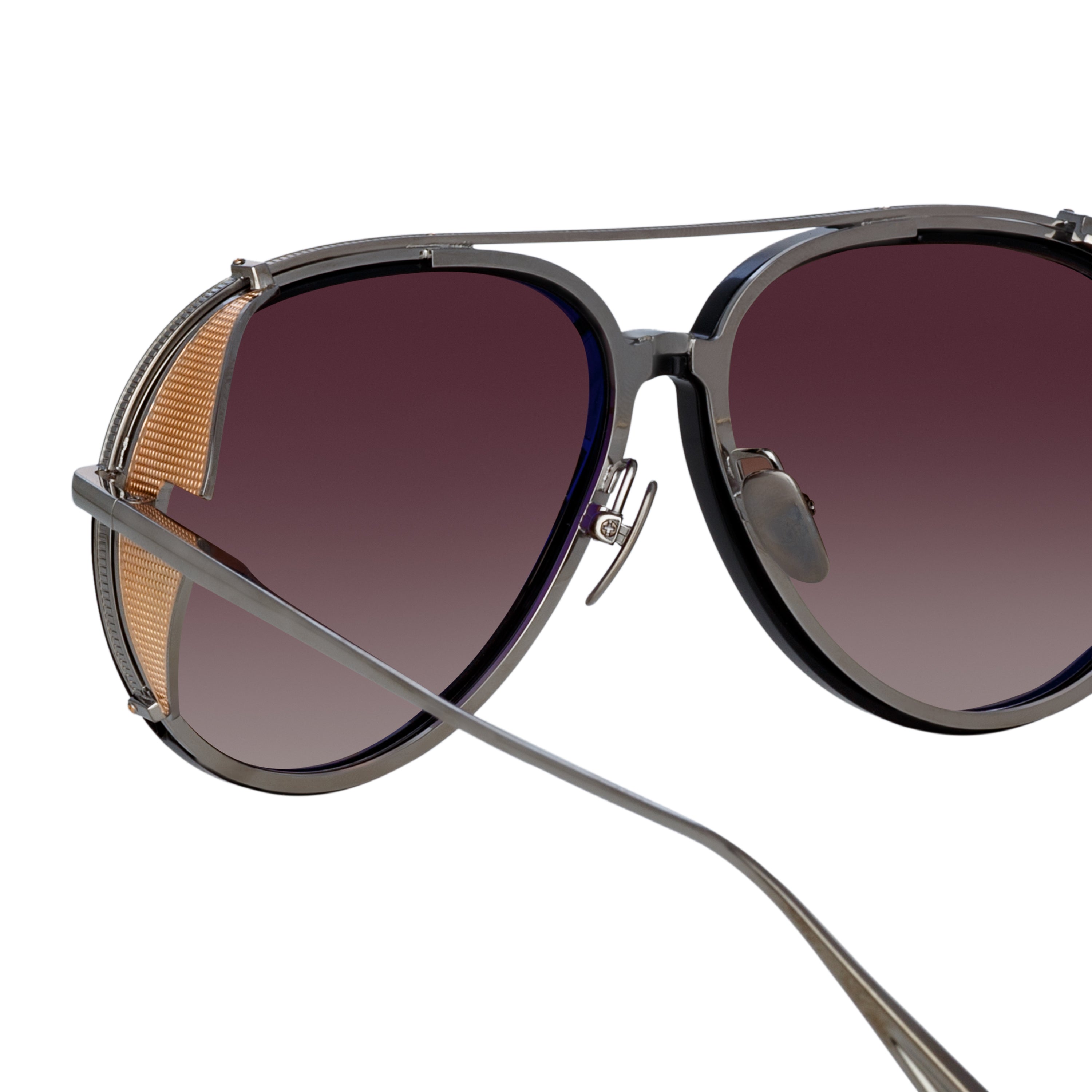 Maverick Sunglasses in 22K White Gold
