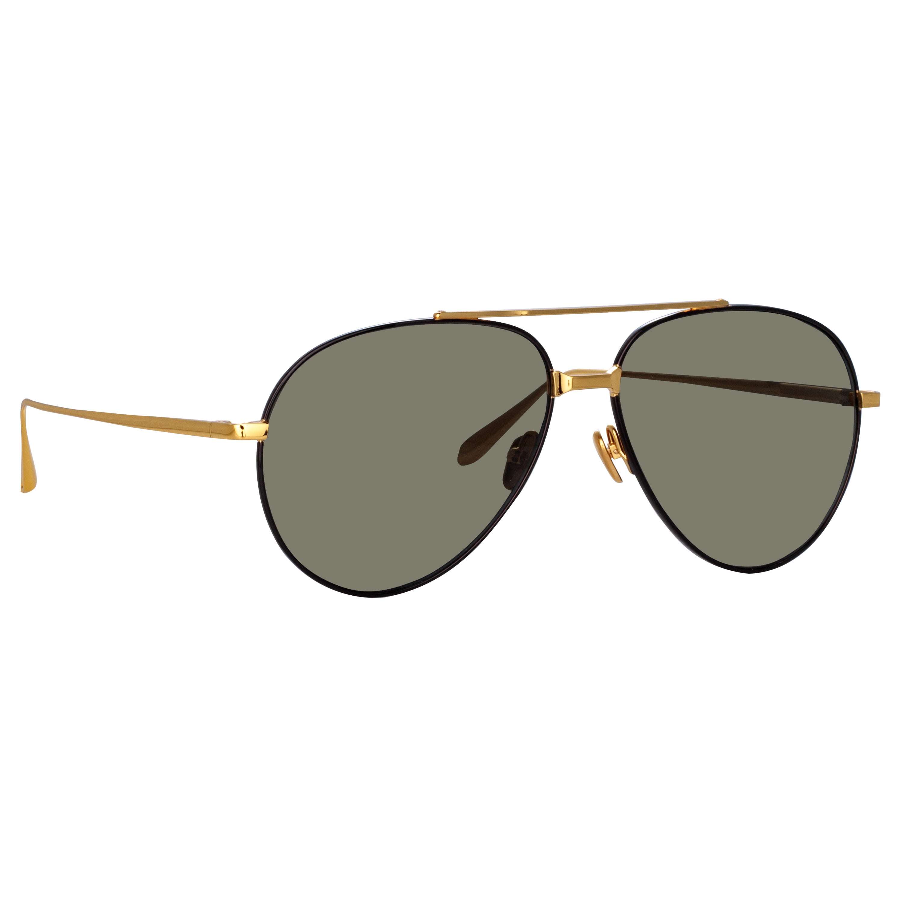 Marcelo Sunglasses in Black and 22K Yellow Gold