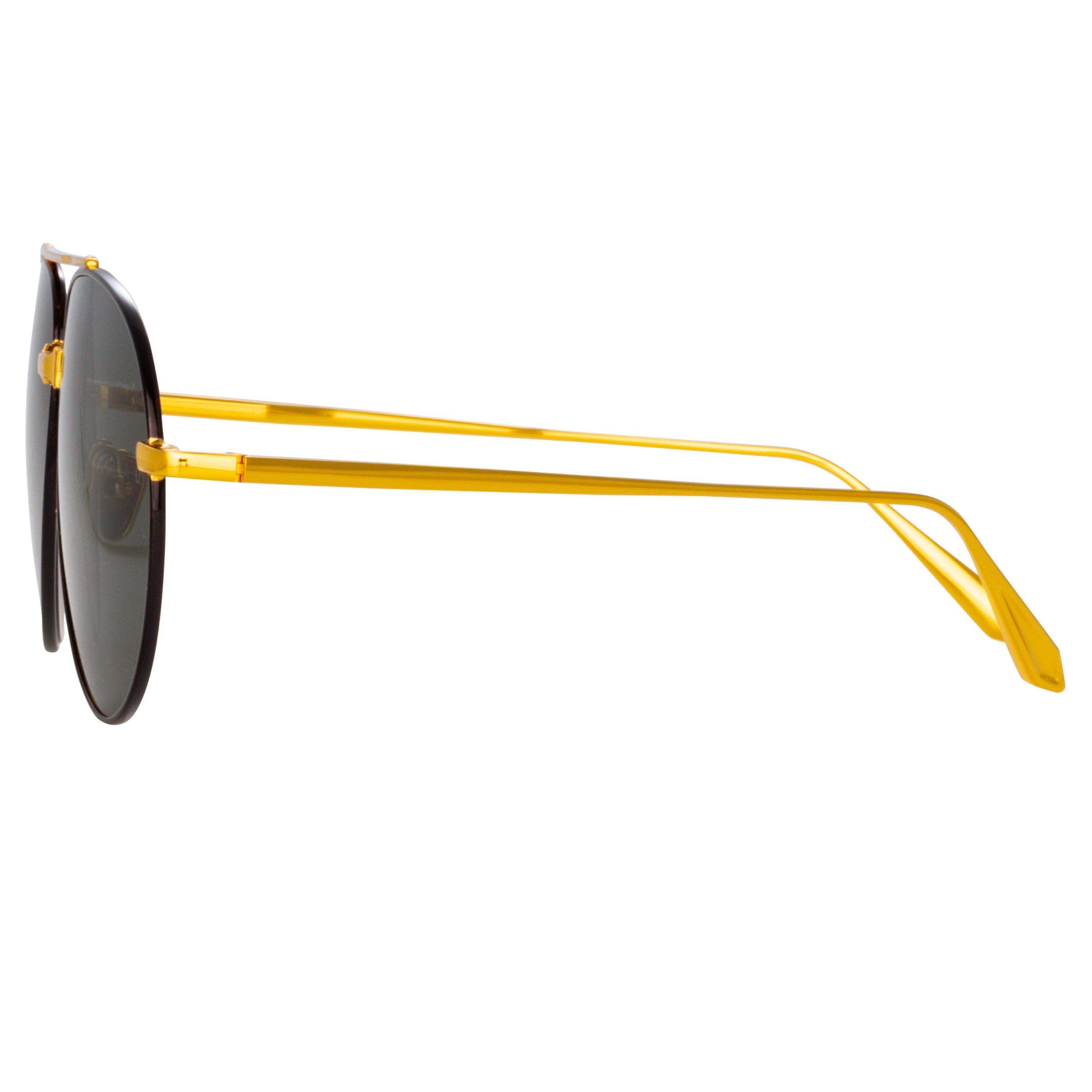 Marcelo Sunglasses in Black and 22K Yellow Gold