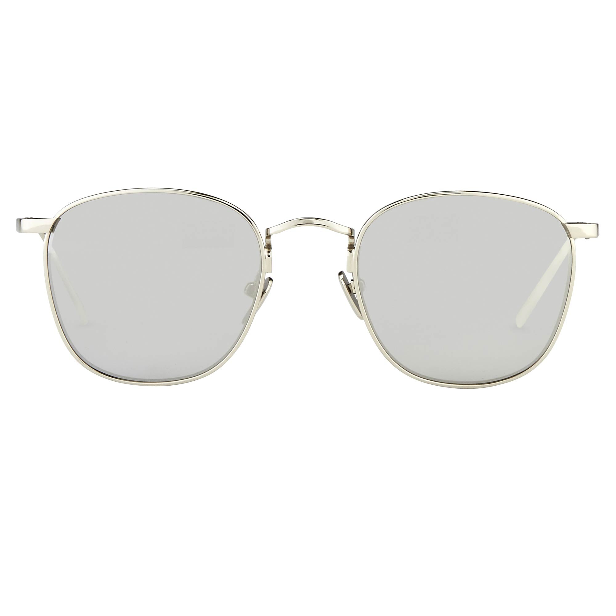 Simon Square Sunglasses in 22K White Gold