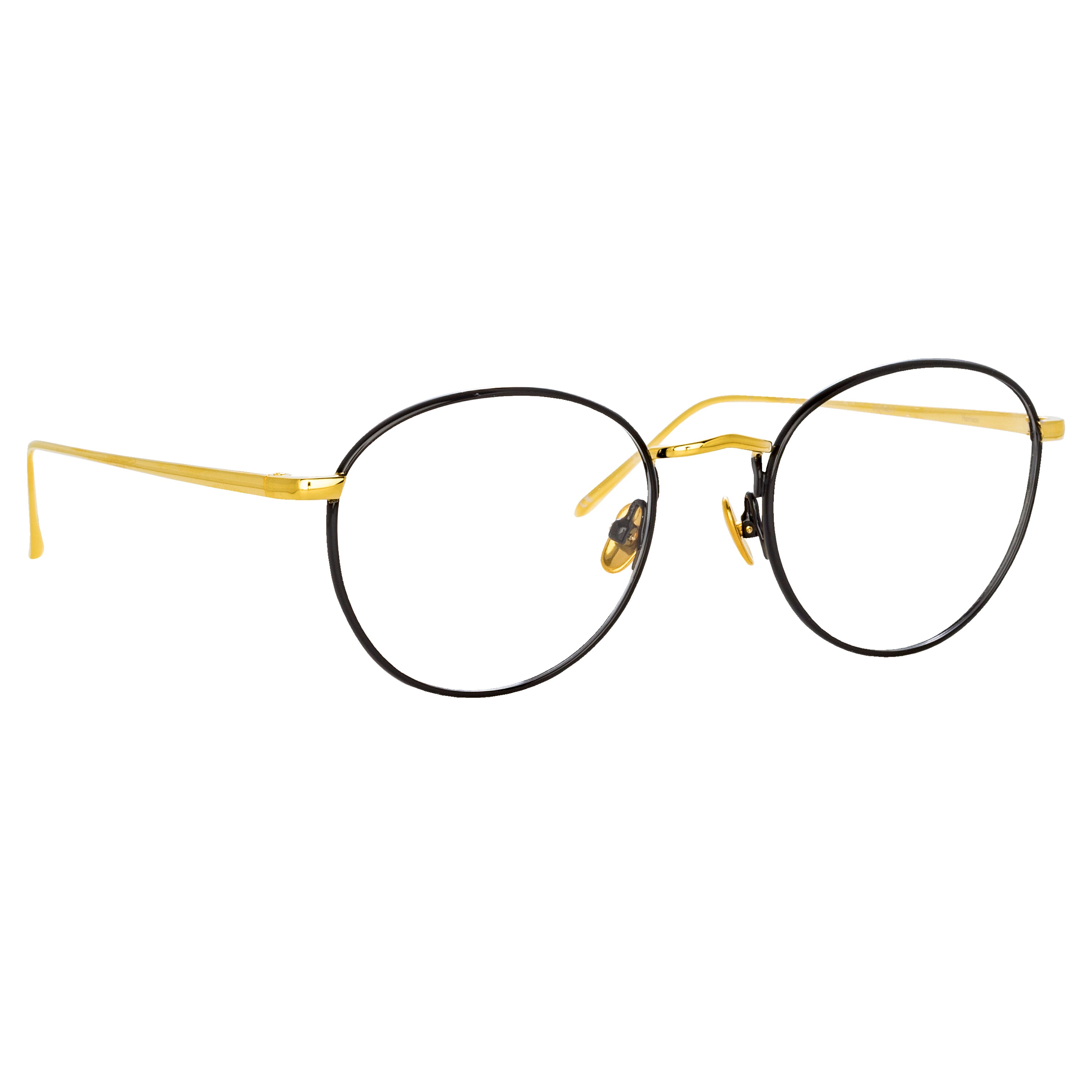 Harrison Optical Frame in Black and 22K Yellow Gold