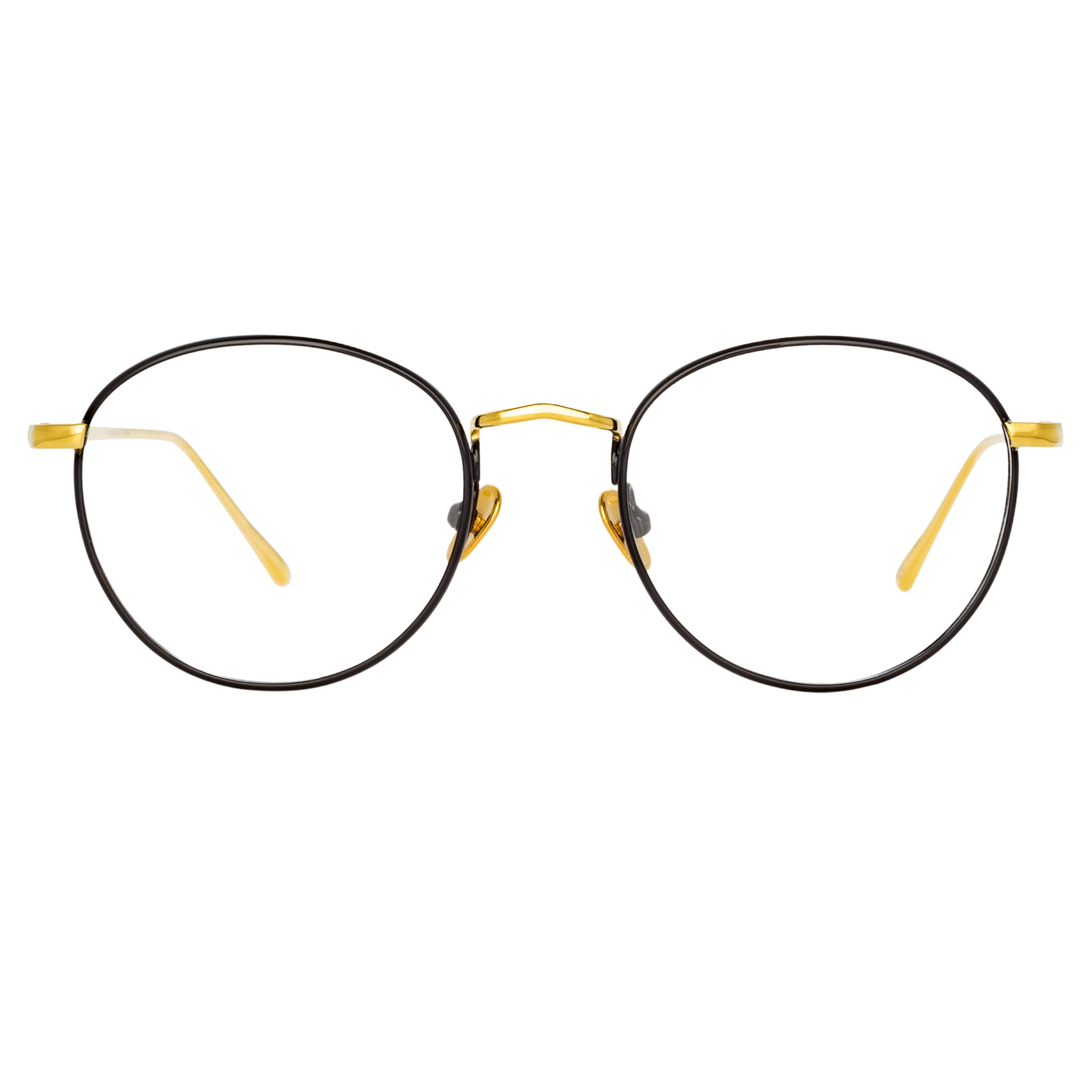 Harrison Optical Frame in Black and 22K Yellow Gold