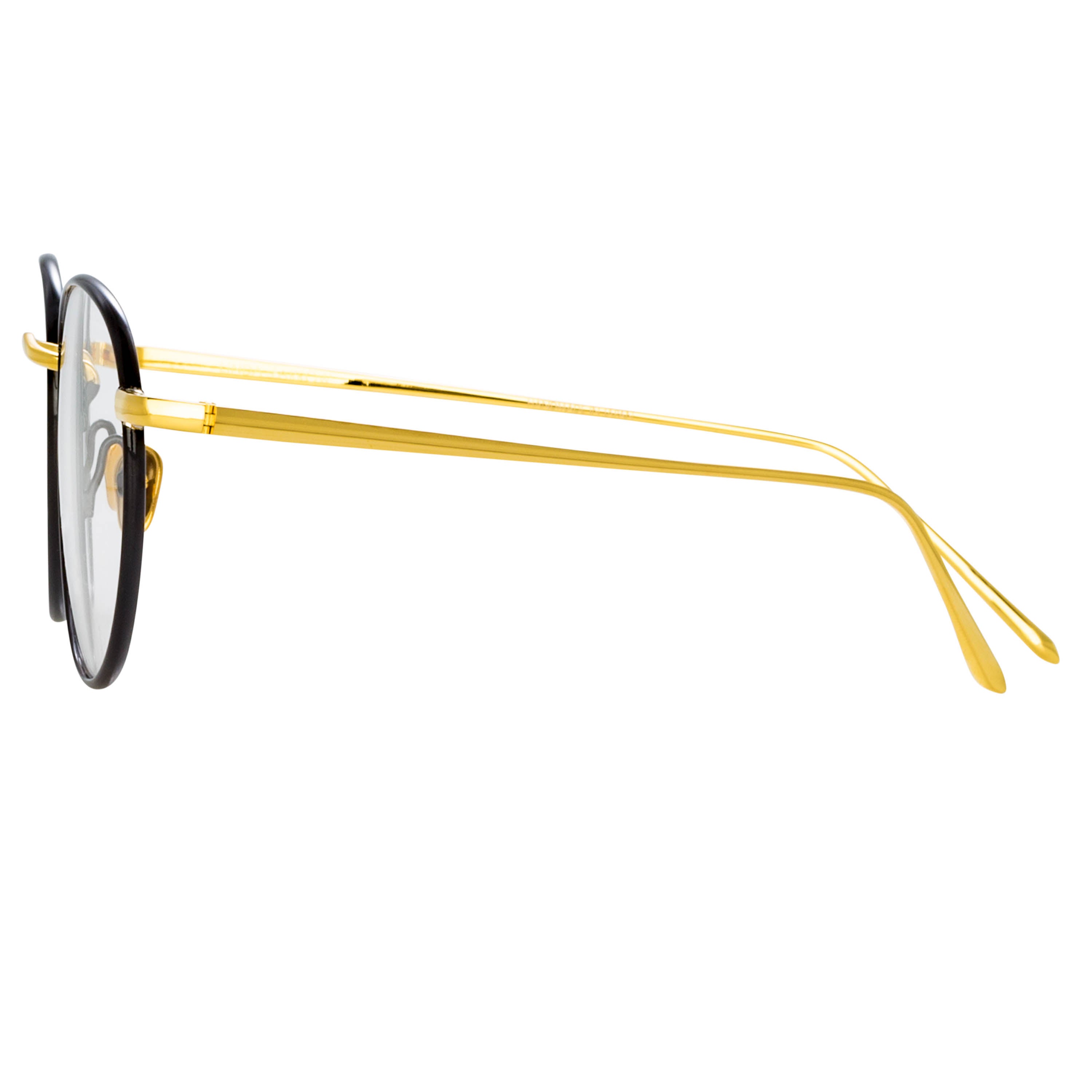 Harrison Optical Frame in Black and 22K Yellow Gold