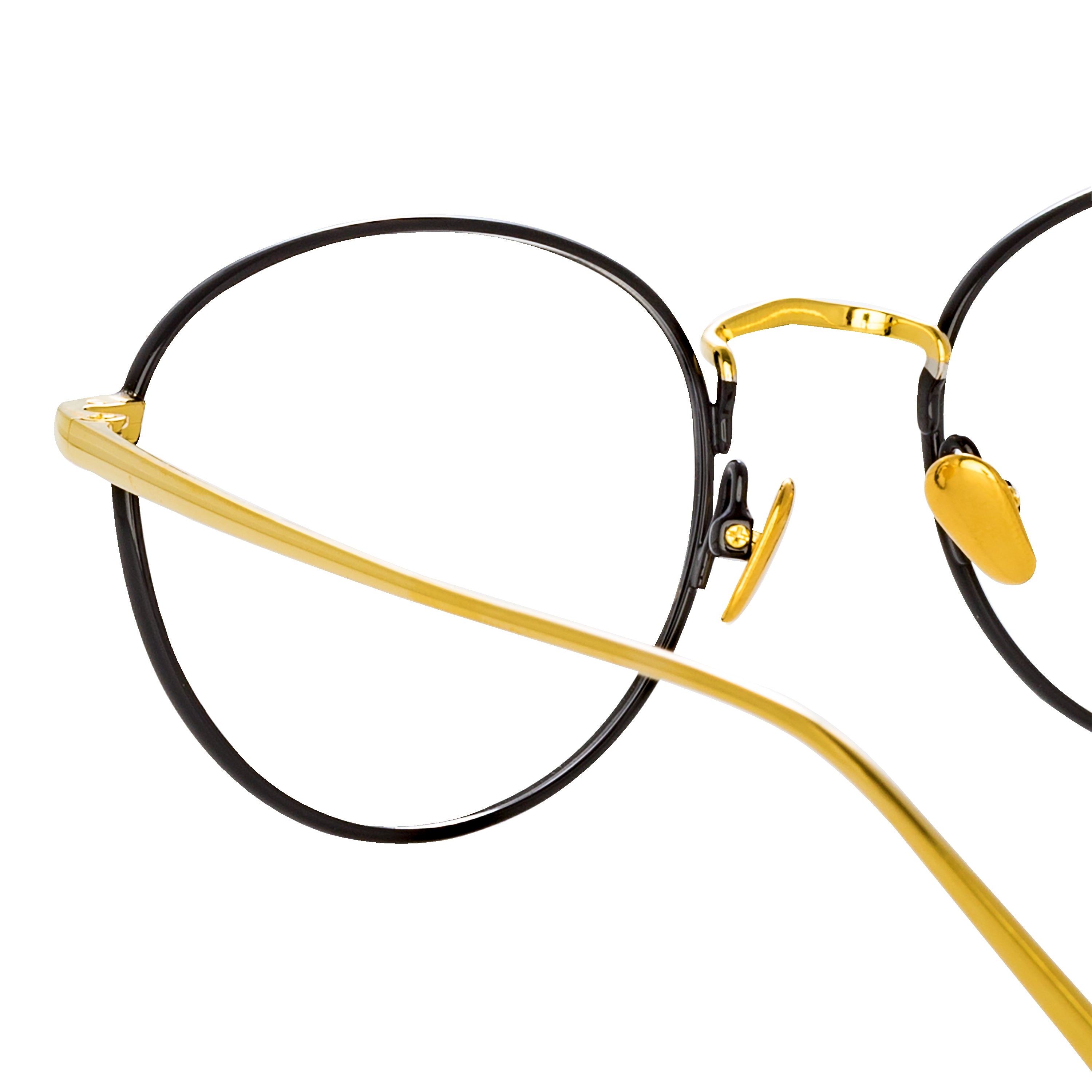 Harrison Optical Frame in Black and 22K Yellow Gold