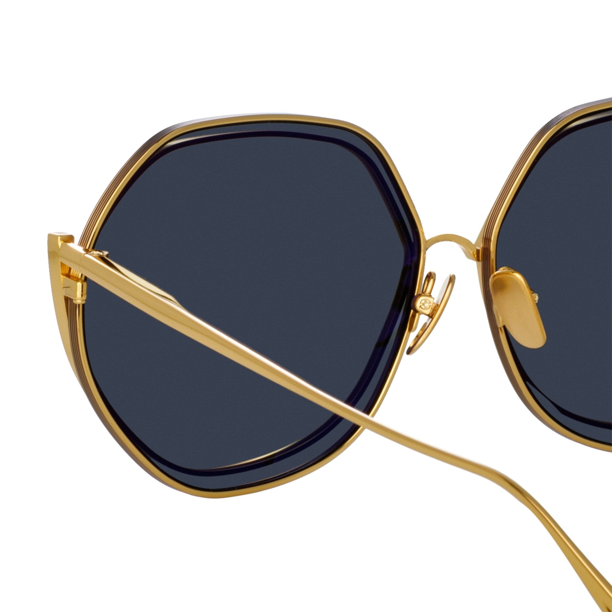 Aspen Sunglasses in 22K Gold and Grey - LINDA FARROW - Sunglasses -