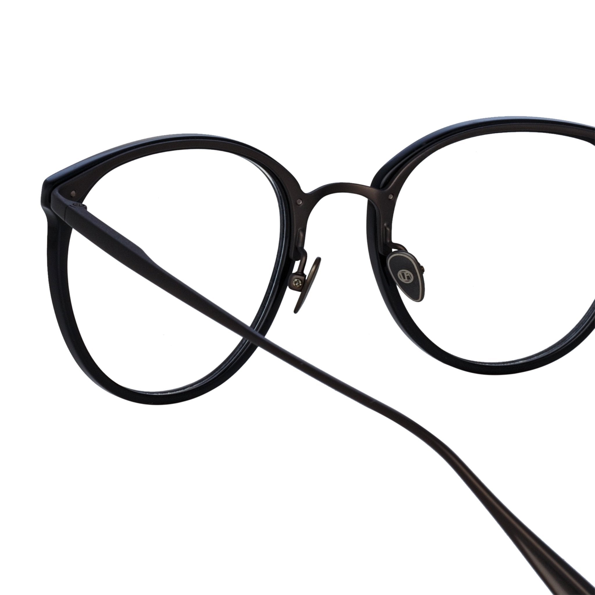 Calthorpe Optical Frame in Black and Nickel - LINDA FARROW - Optical Frame -