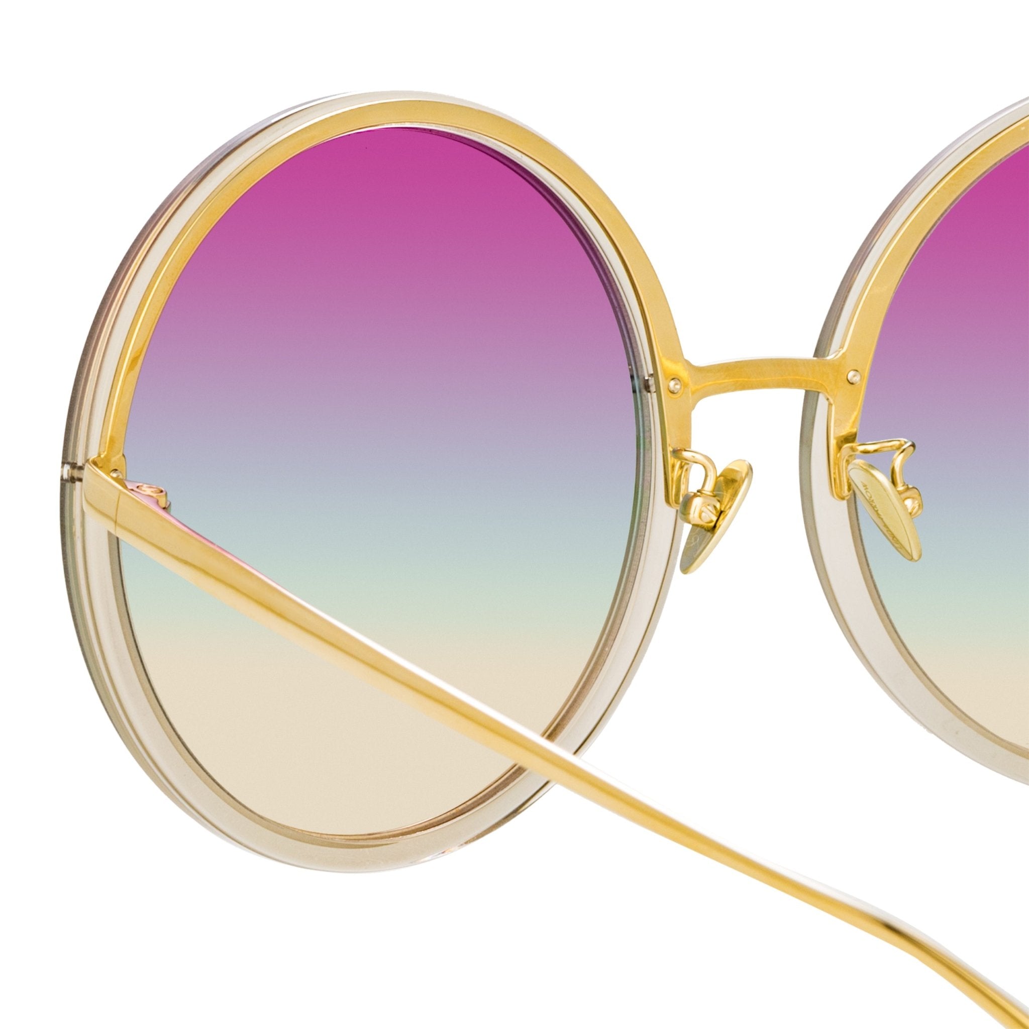 Kew Sunglasses in 22K Gold and Purple - LINDA FARROW - Sunglasses -