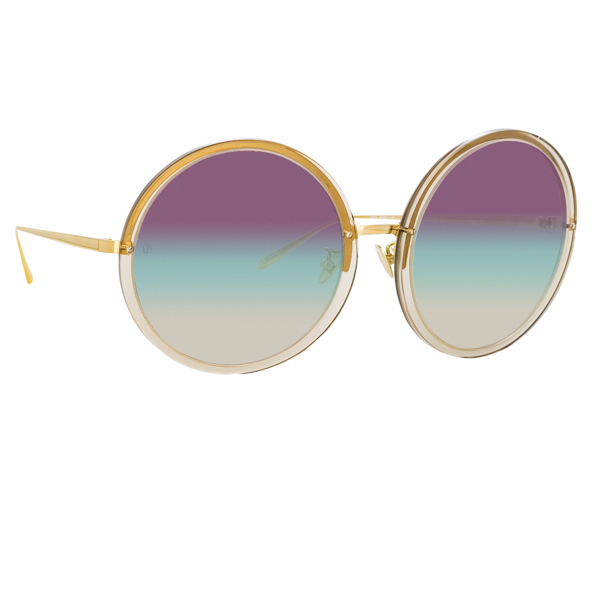 Kew Sunglasses in 22K Gold and Purple - LINDA FARROW - Sunglasses -