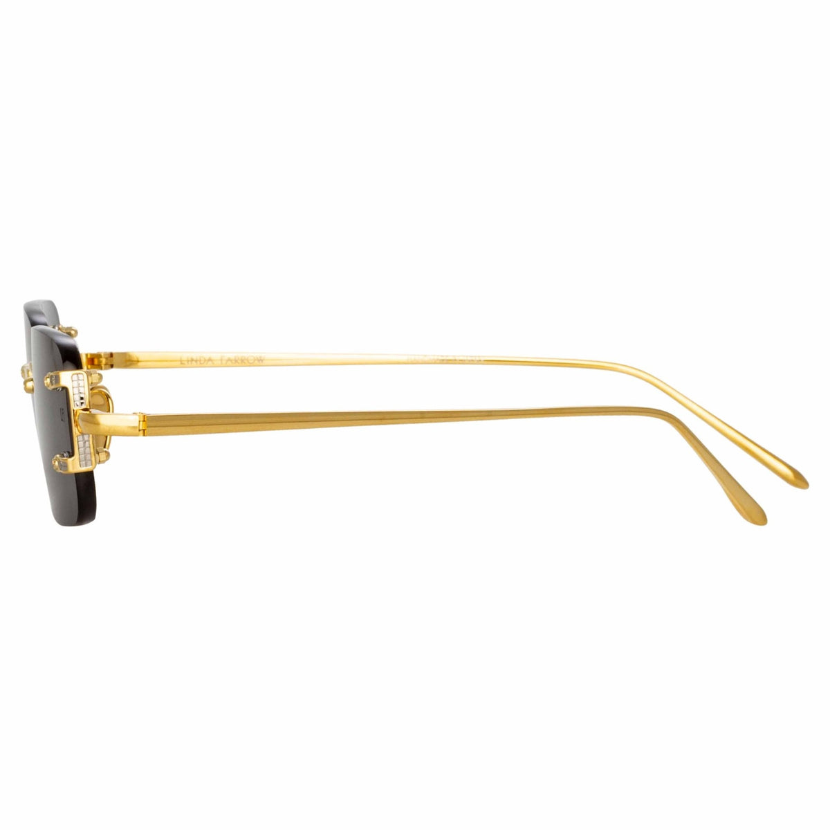 Taylor Sunglasses in Yellow Gold and Grey - LINDA FARROW-Sunglasses-